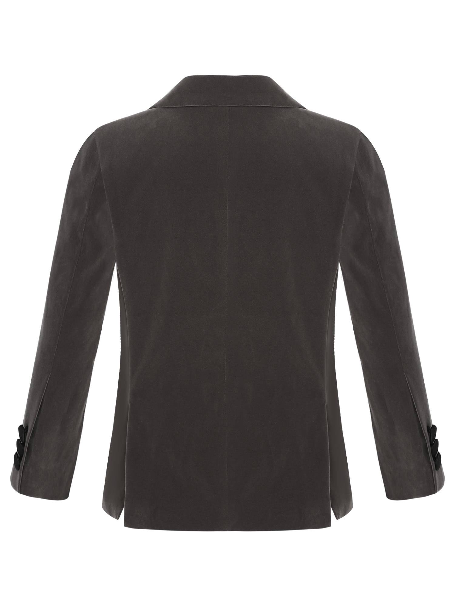 Kids Boys Long Sleeve Lapel Velvet Gentleman Formal Blazer