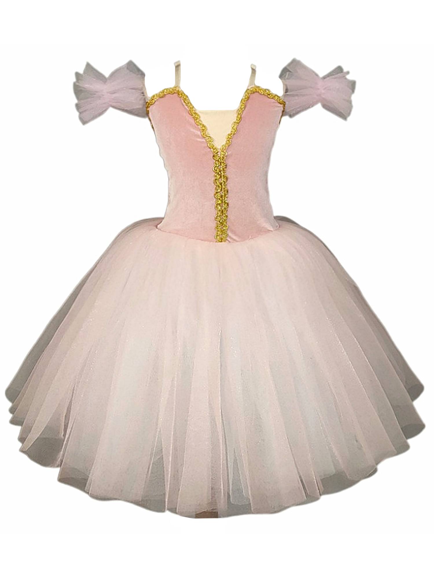 Kids Girls Off the Shoulder Velvet Tutu Dress with Tulle Wristbands