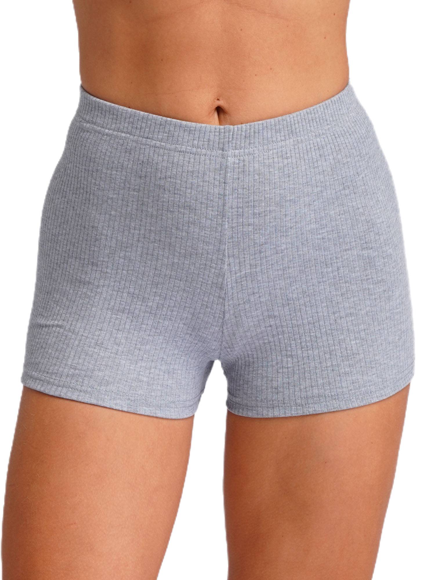 Women High Waist Ribbed Knitted Sports Shorts