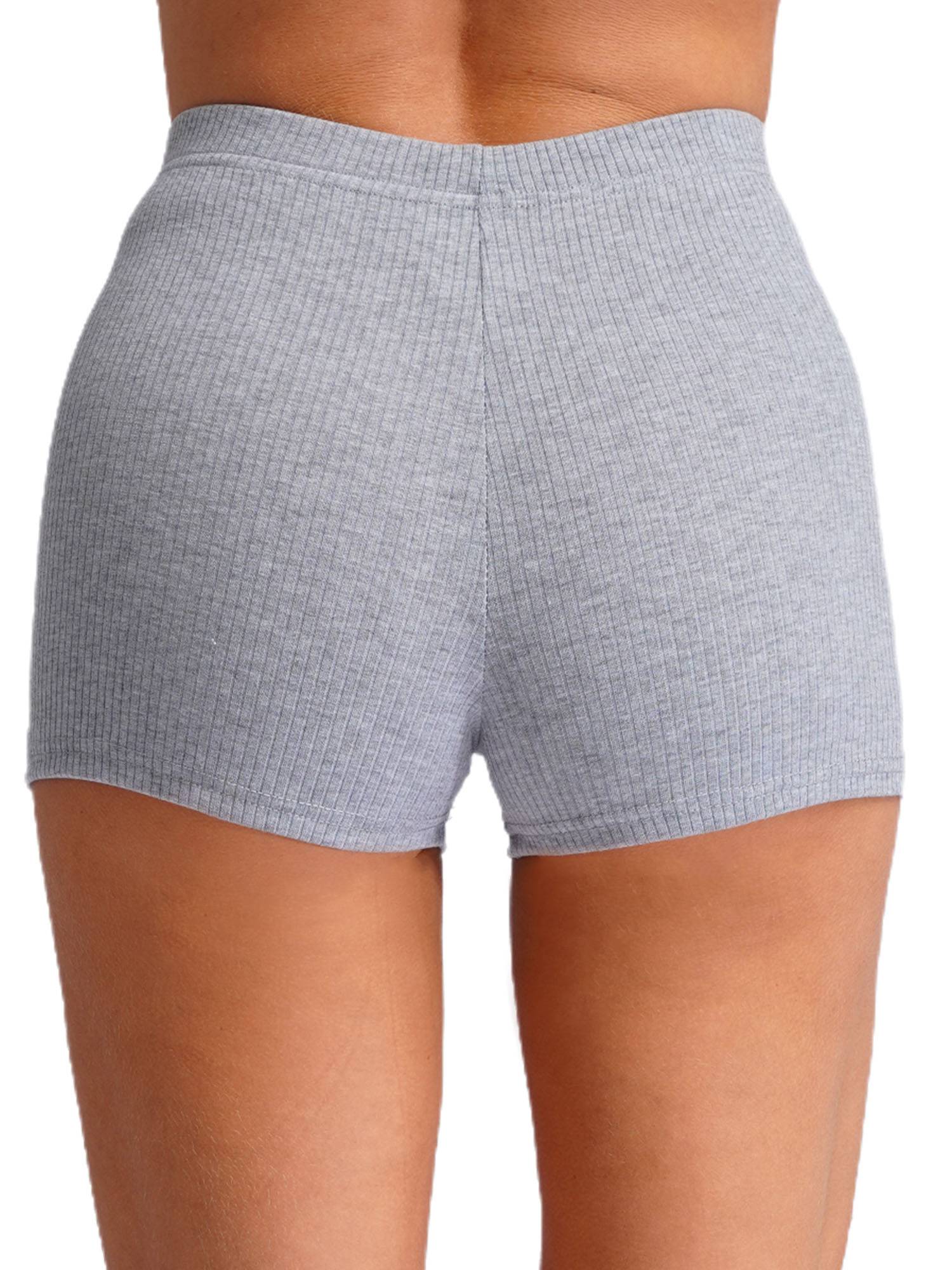 Women High Waist Ribbed Knitted Sports Shorts
