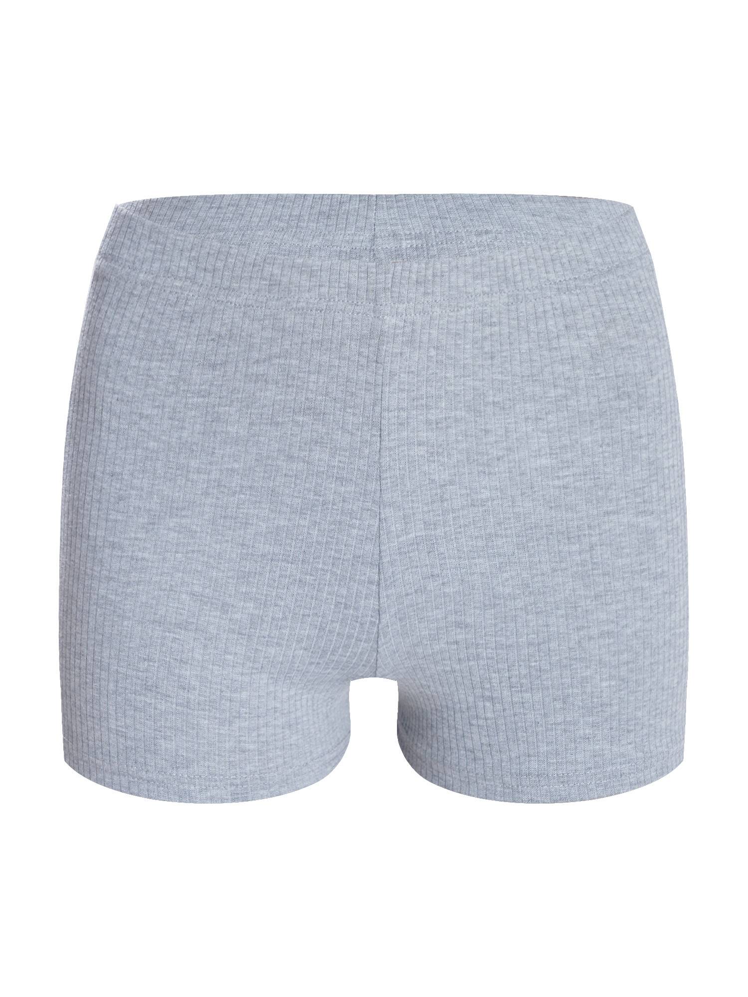 Women High Waist Ribbed Knitted Sports Shorts