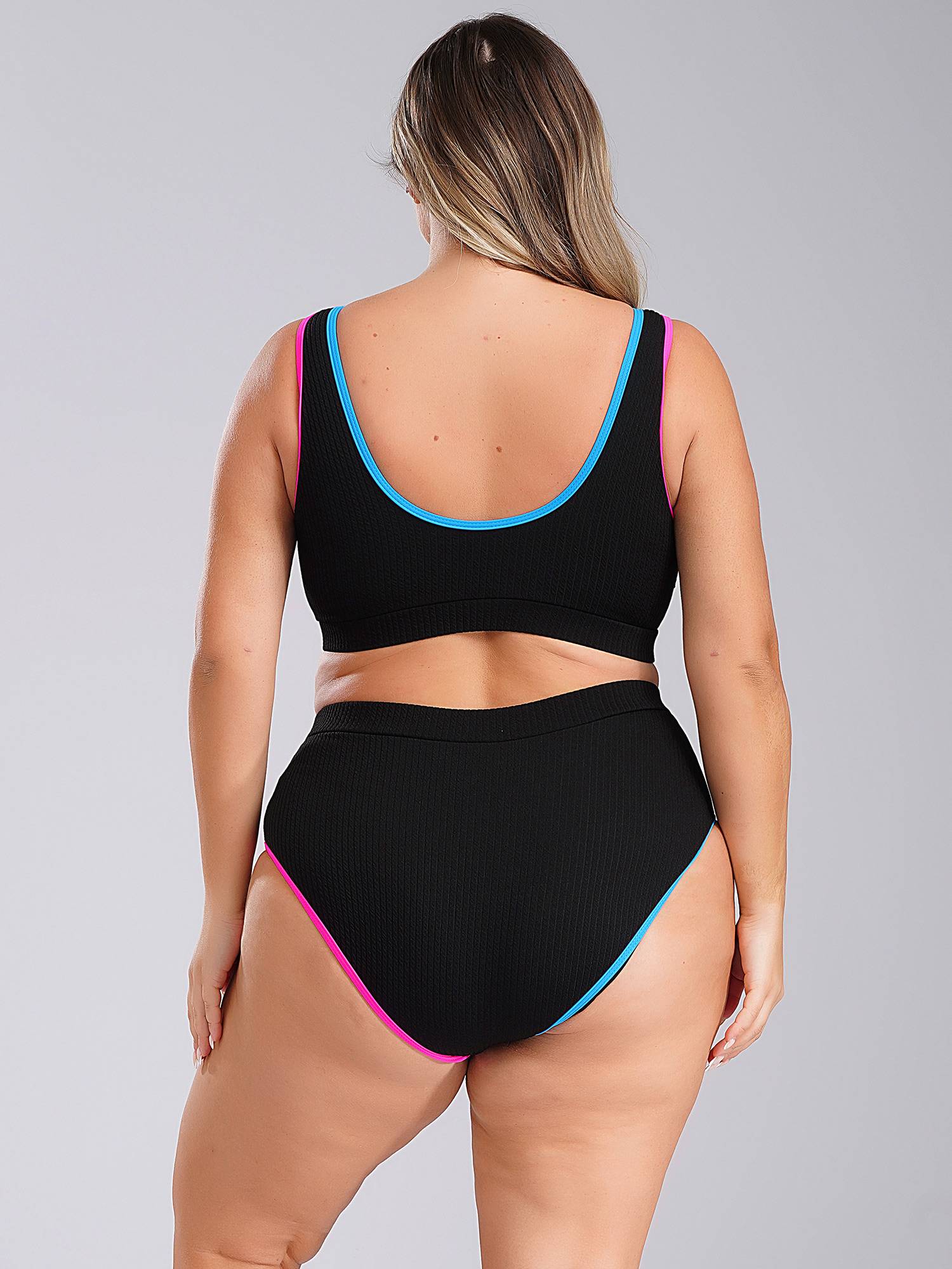 Women Two Pieces Plus Size Tie-Dye Tankini Set