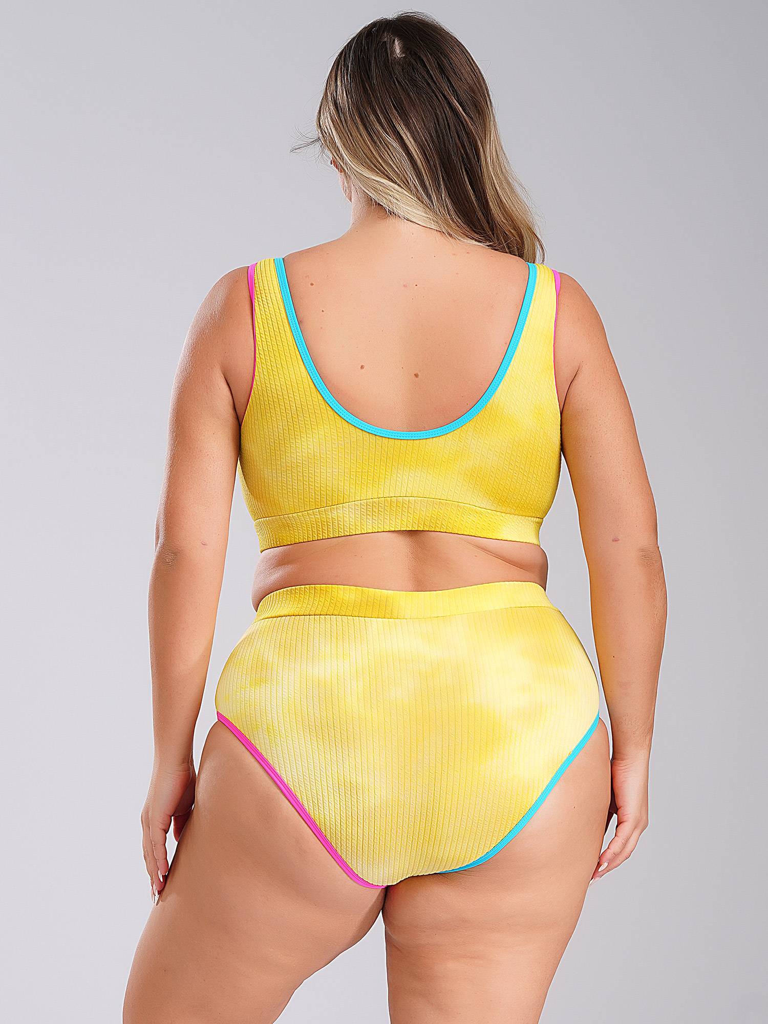 Women Two Pieces Plus Size Tie-Dye Tankini Set