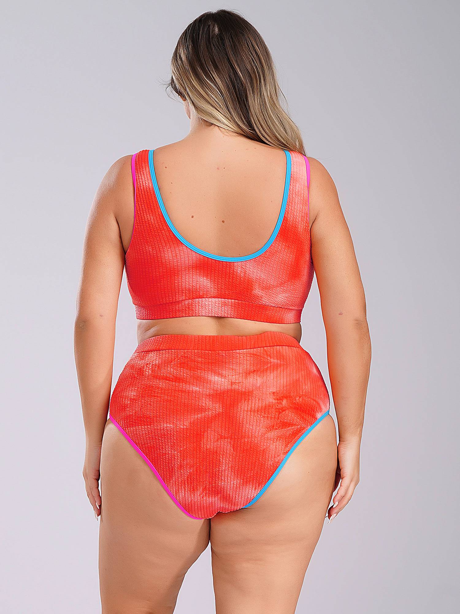 Women Two Pieces Plus Size Tie-Dye Tankini Set