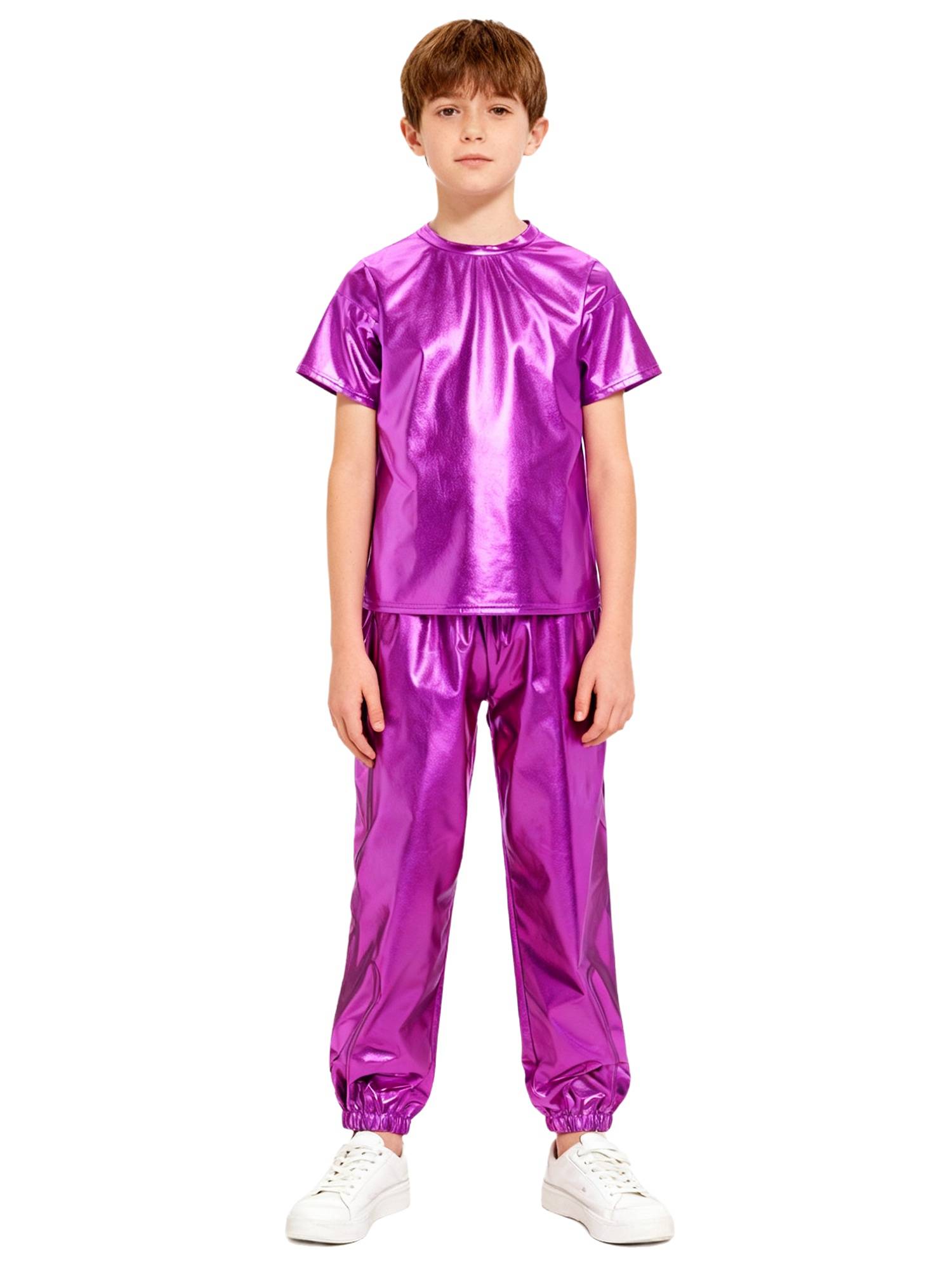Unisex Kids Hip Hop Dance Outfit 2-Piece Set for Jazz Hip Hop Performance