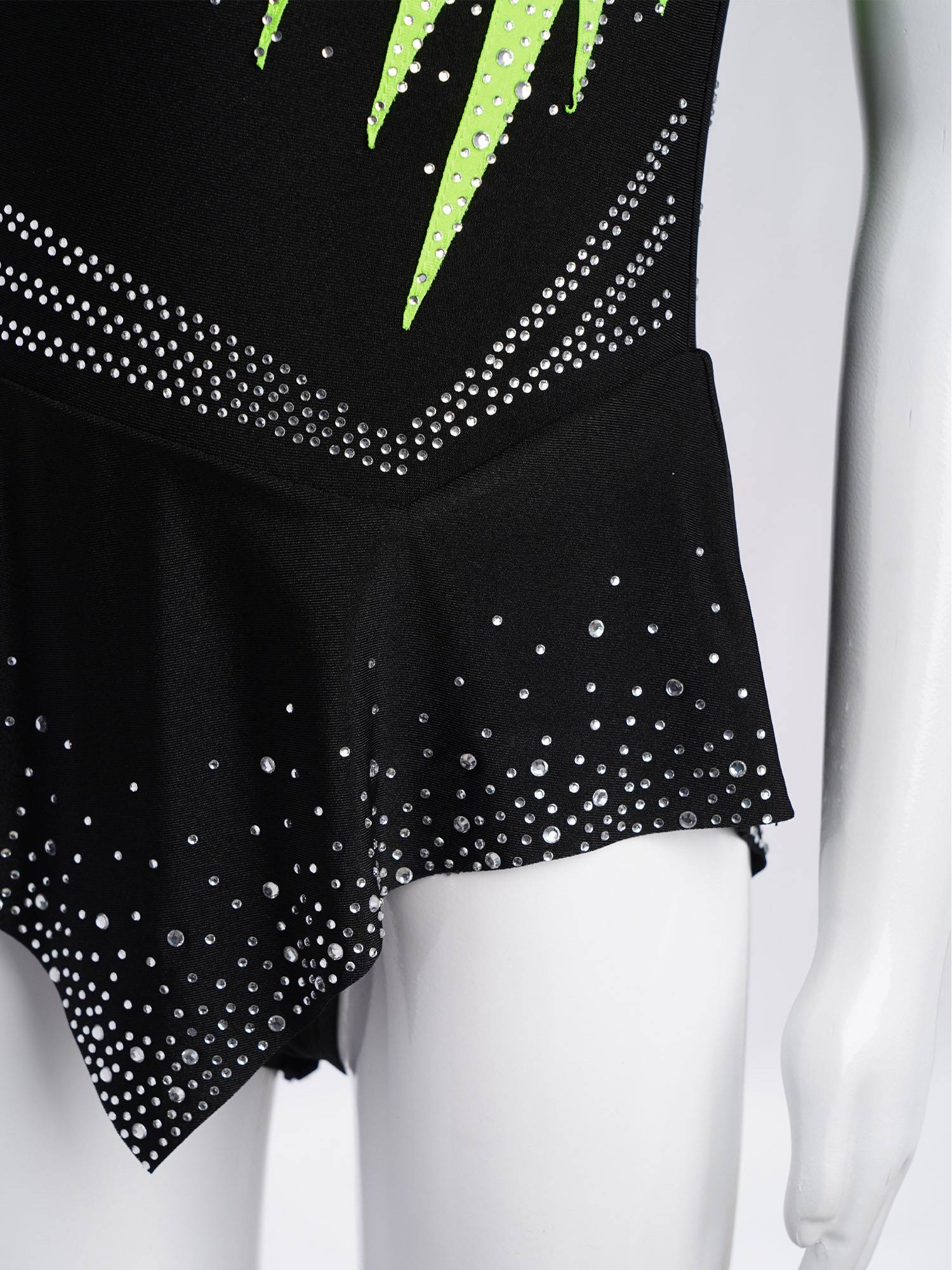 Girls Sleeveless Rhythmic Gymnastics Leotard Rhinestones Ice Skating Dress