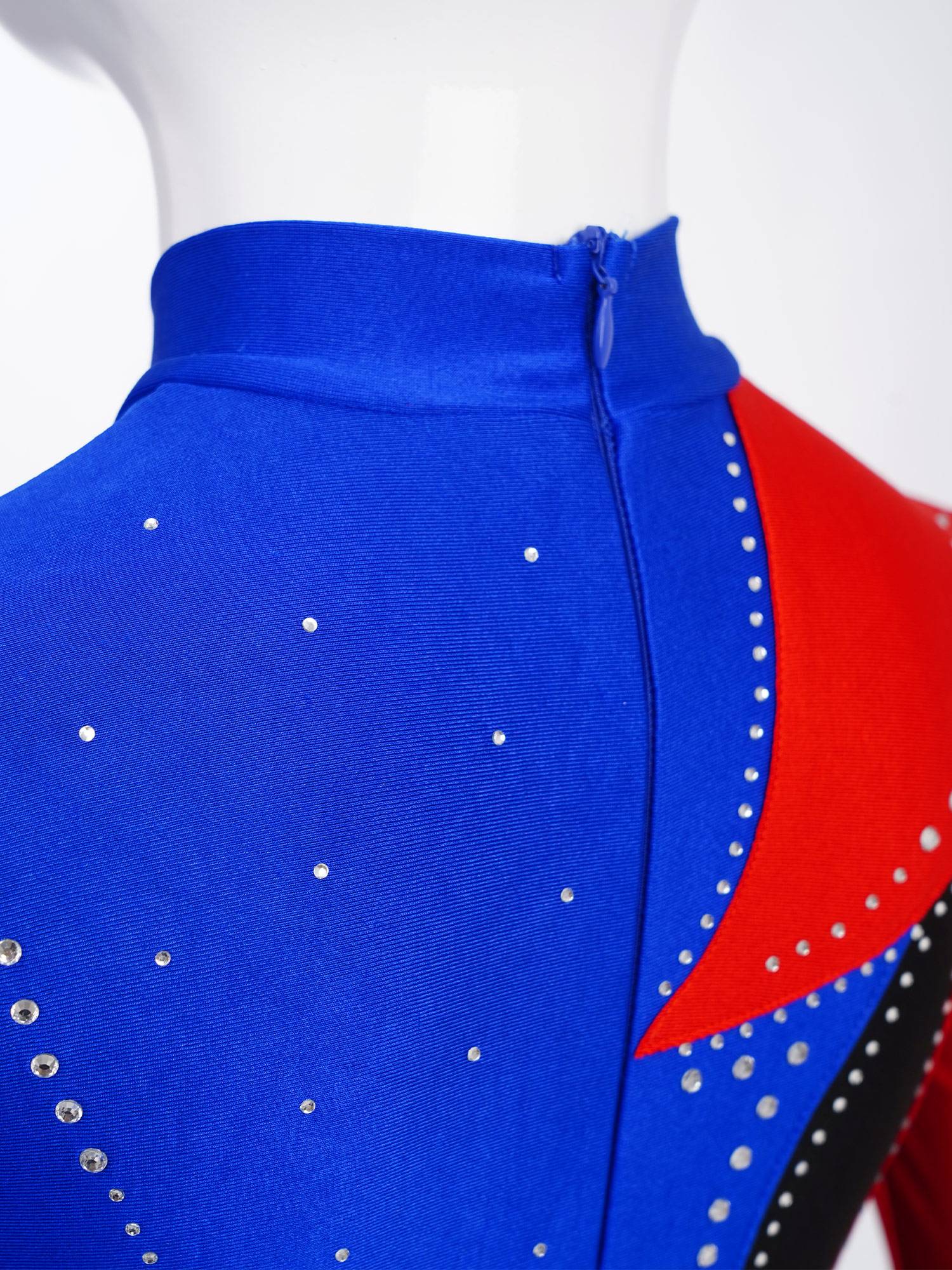 Girls Color Block Gymnastics Full Body Leotard Sparkly Figure Skating Unitard