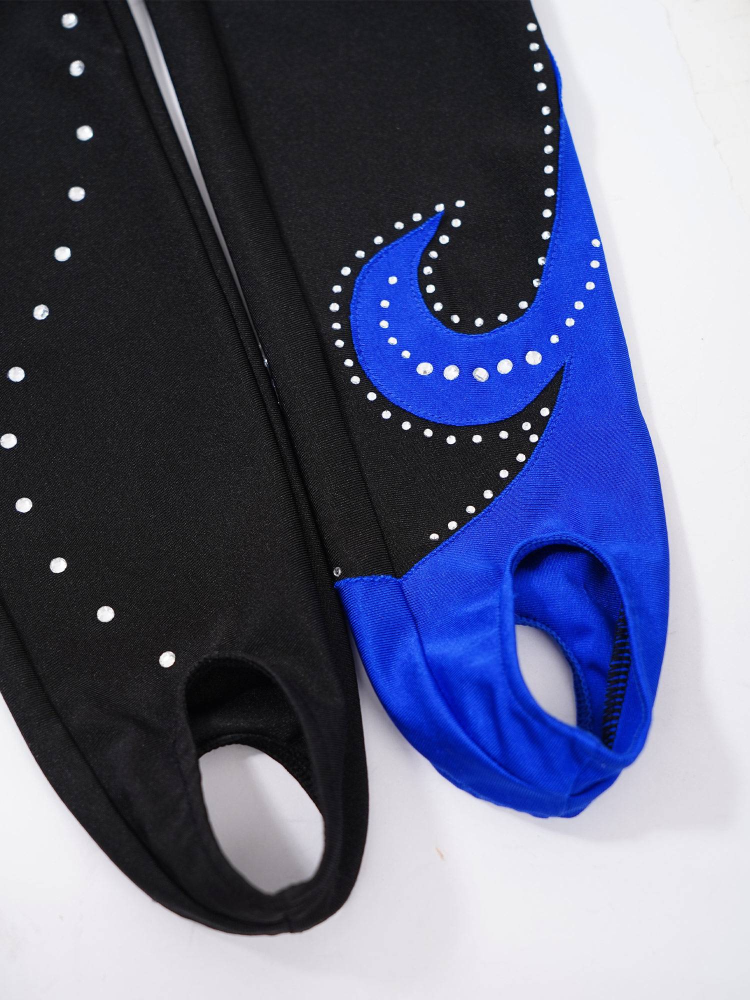 Girls Color Block Gymnastics Full Body Leotard Sparkly Figure Skating Unitard