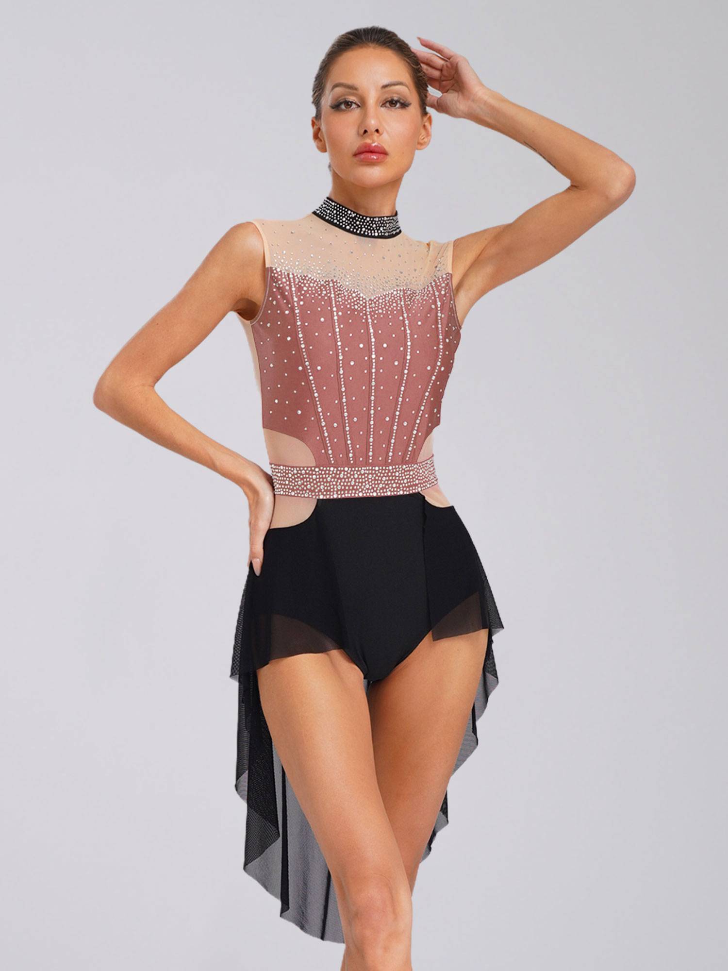 Women Lyrical Dance Dress Neck Sleeveless Backless