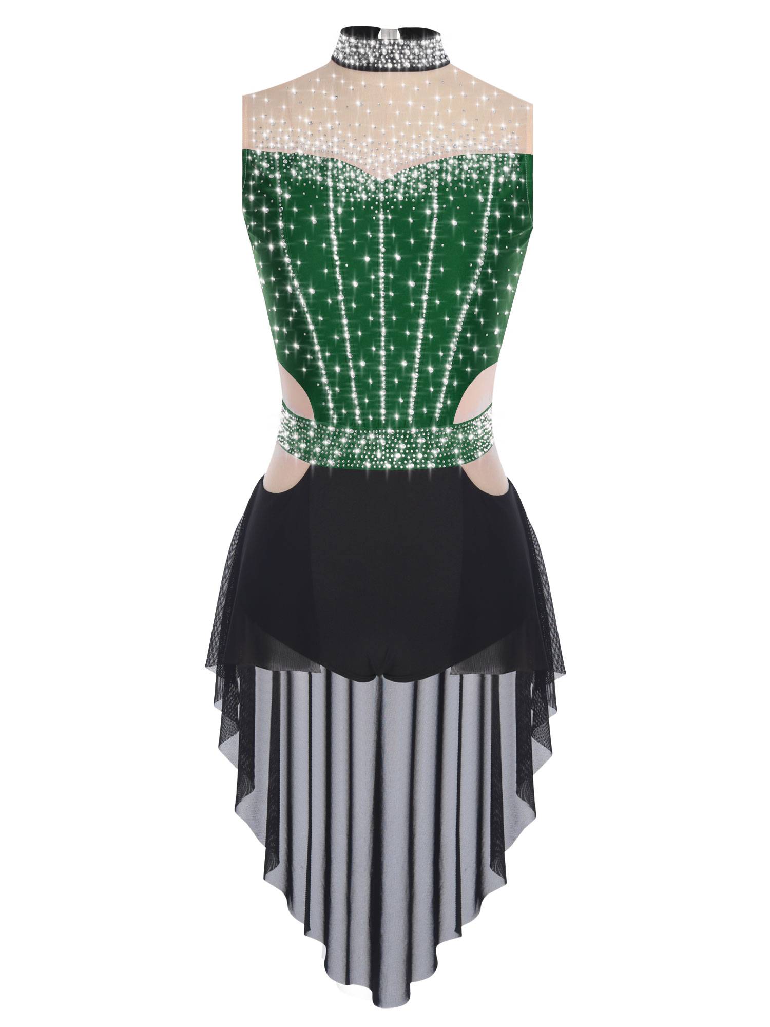 Women Lyrical Dance Dress Neck Sleeveless Backless