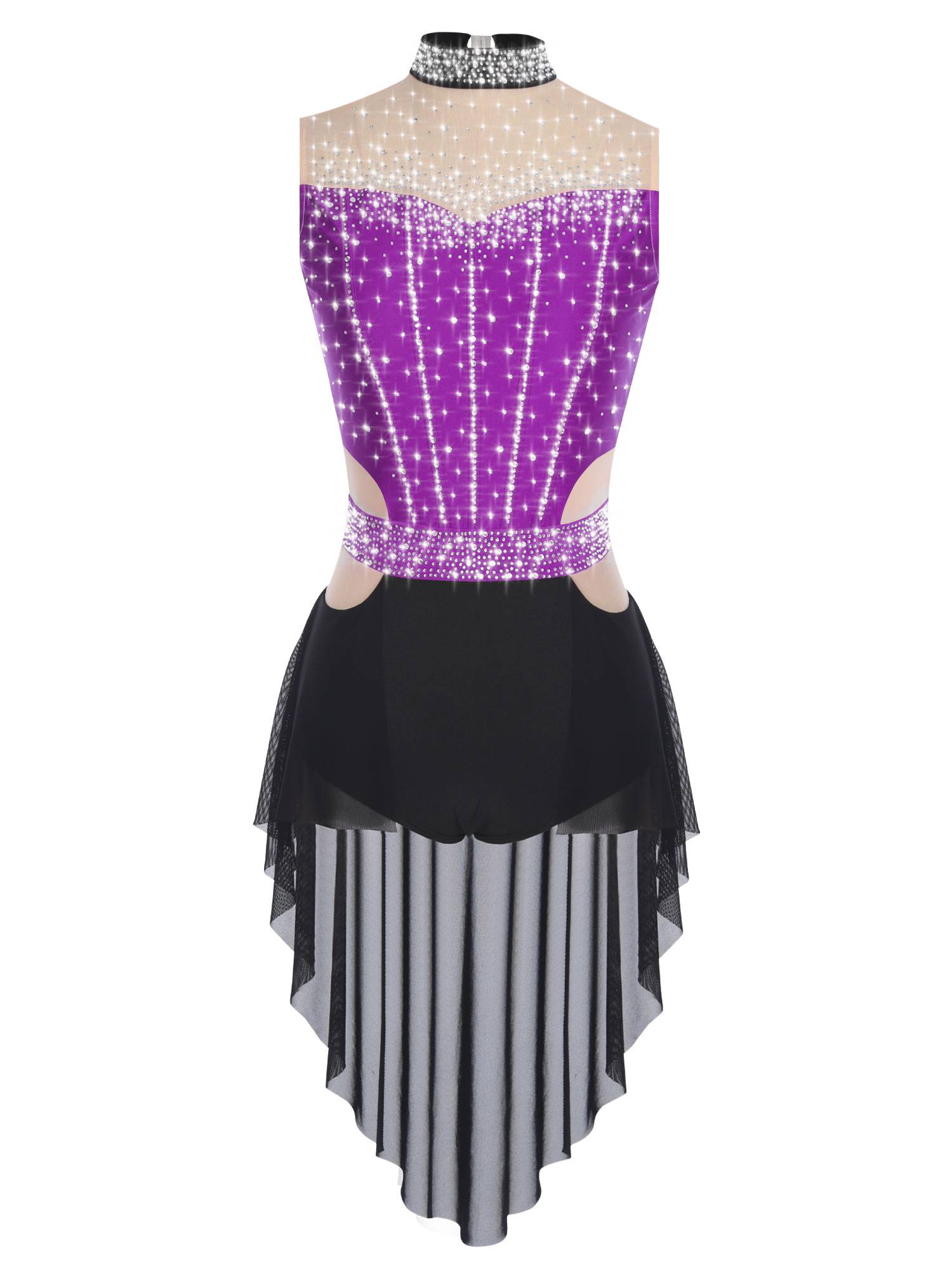 Women Lyrical Dance Dress Neck Sleeveless Backless