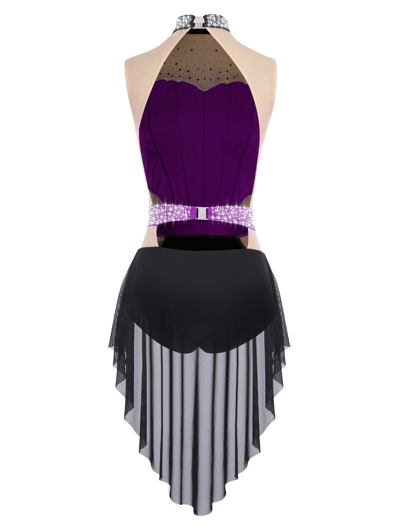 Women Lyrical Dance Dress Neck Sleeveless Backless