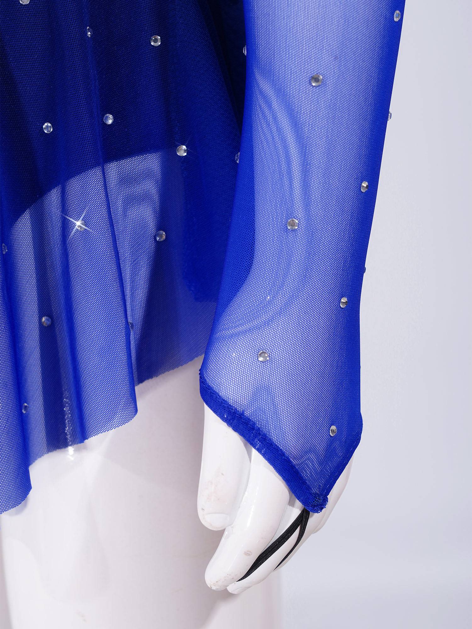 Girls Figure ice Skating Dress One Long Sleeve Asymmetrical Lyrical Dance Dress