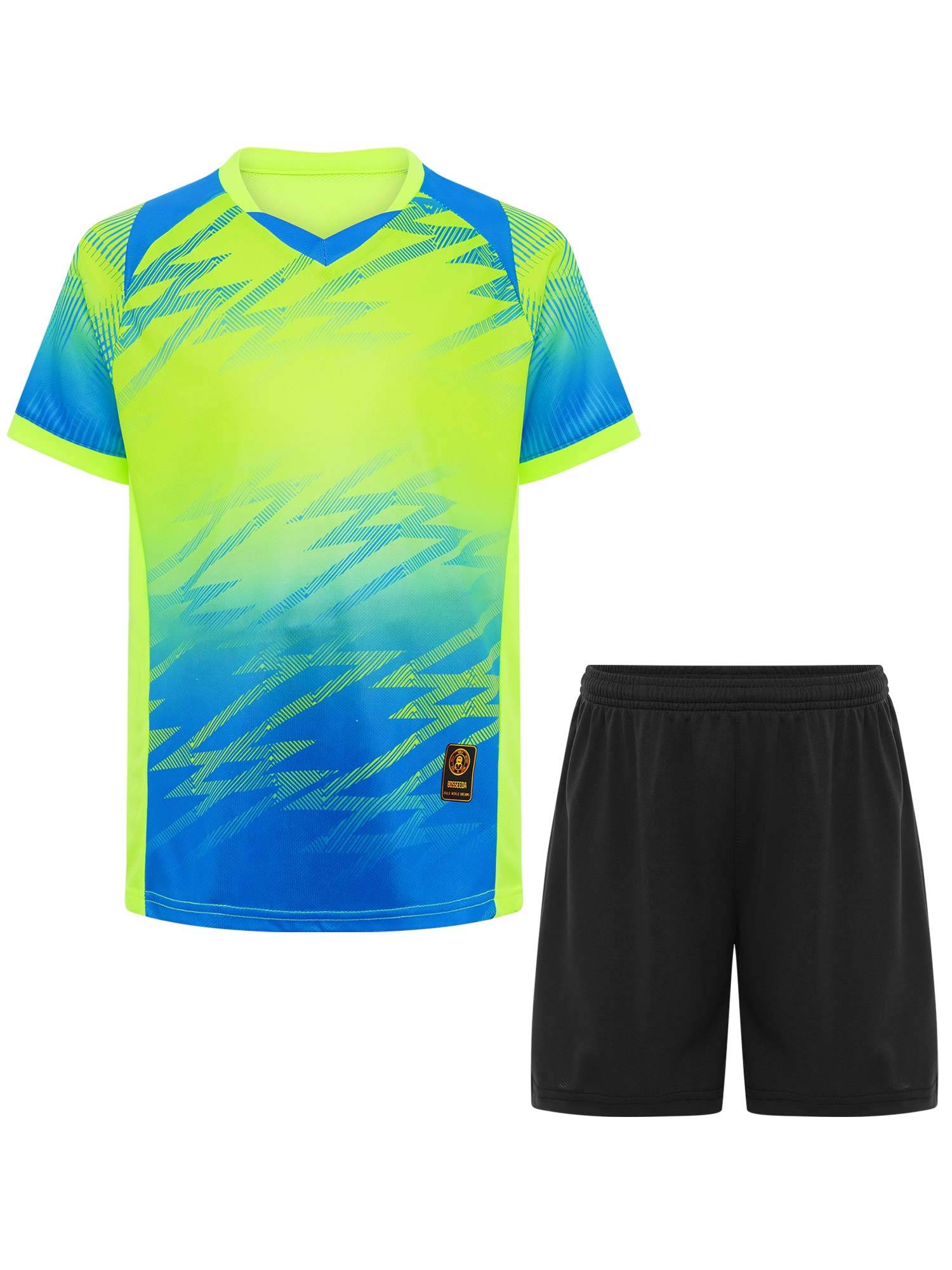 Boys 2-Piece Soccer Training Kit T-Shirt with Shorts for Practice & Play
