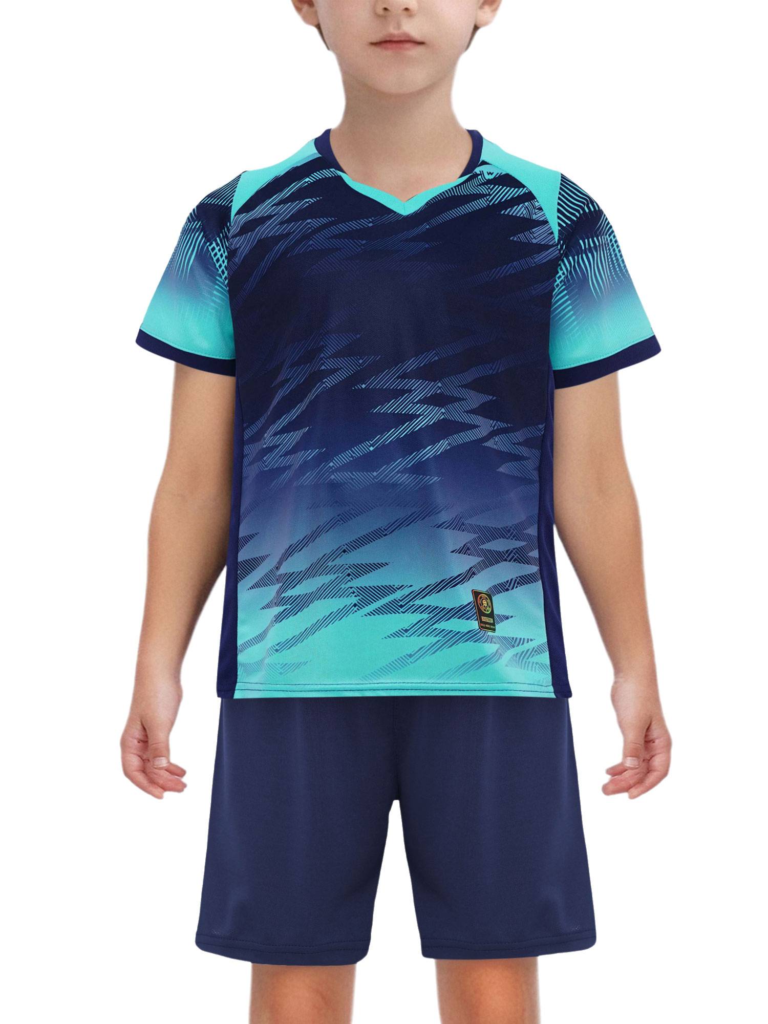 Boys 2-Piece Soccer Training Kit T-Shirt with Shorts for Practice & Play