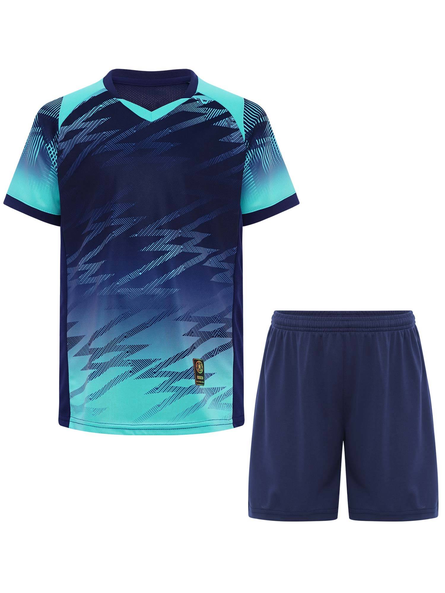 Boys 2-Piece Soccer Training Kit T-Shirt with Shorts for Practice & Play