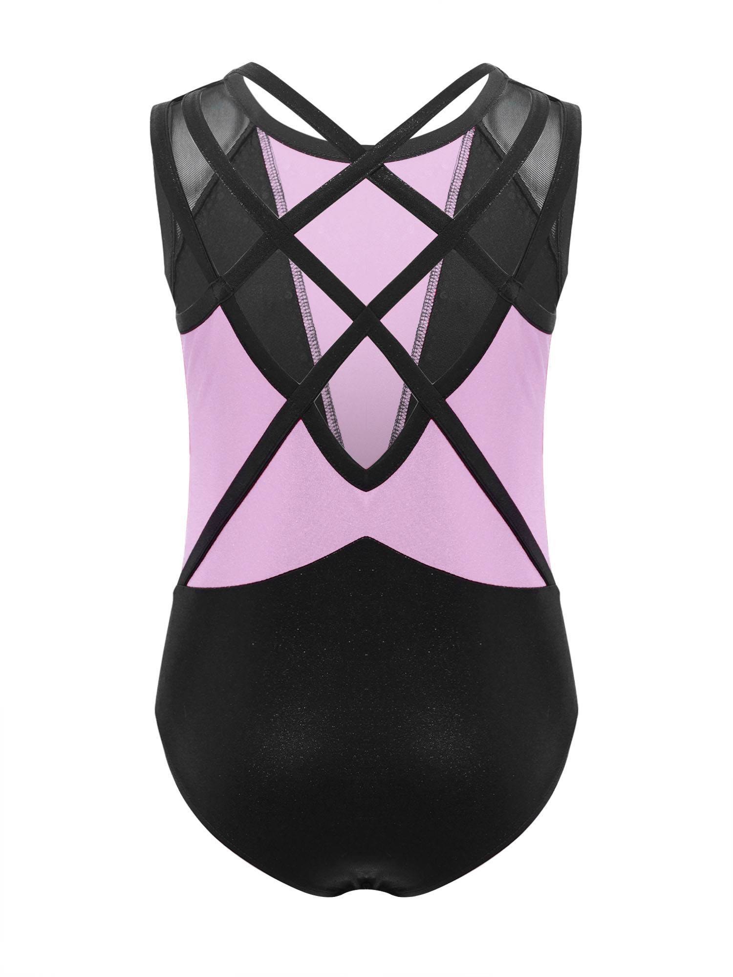 3Pcs Girls Gymnastics Leotard Set Rhinestone Bodysuit Performance Costume
