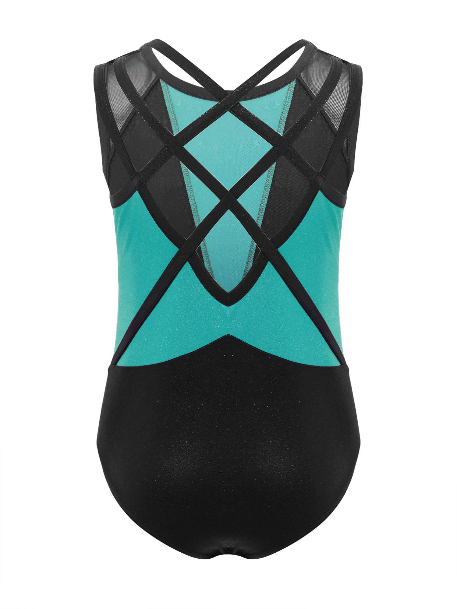 3Pcs Girls Gymnastics Leotard Set Rhinestone Bodysuit Performance Costume