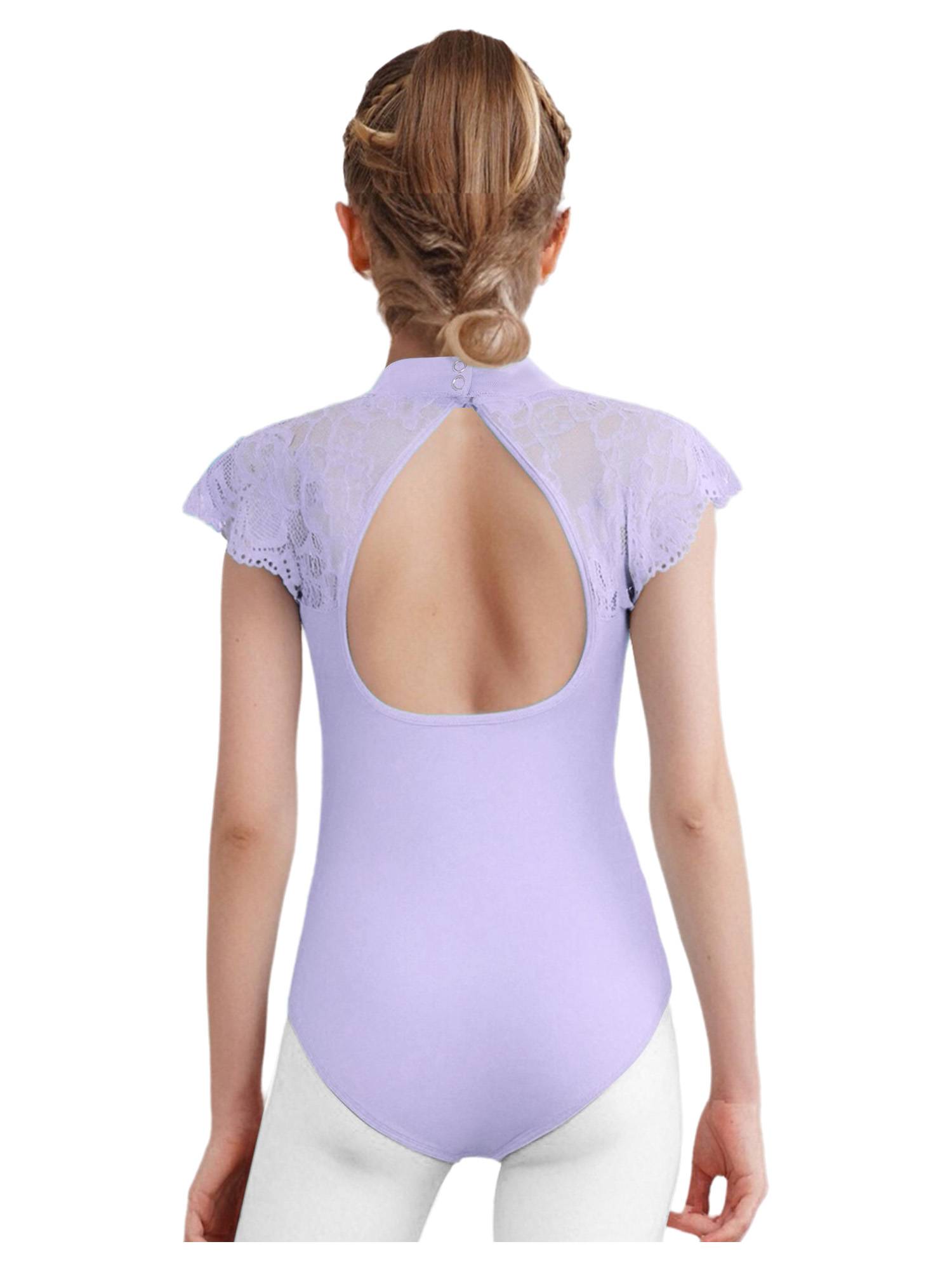 Girls Floral Lace Cap Sleeve Ballet Leotard for RAD Exams, Practice & Recitals
