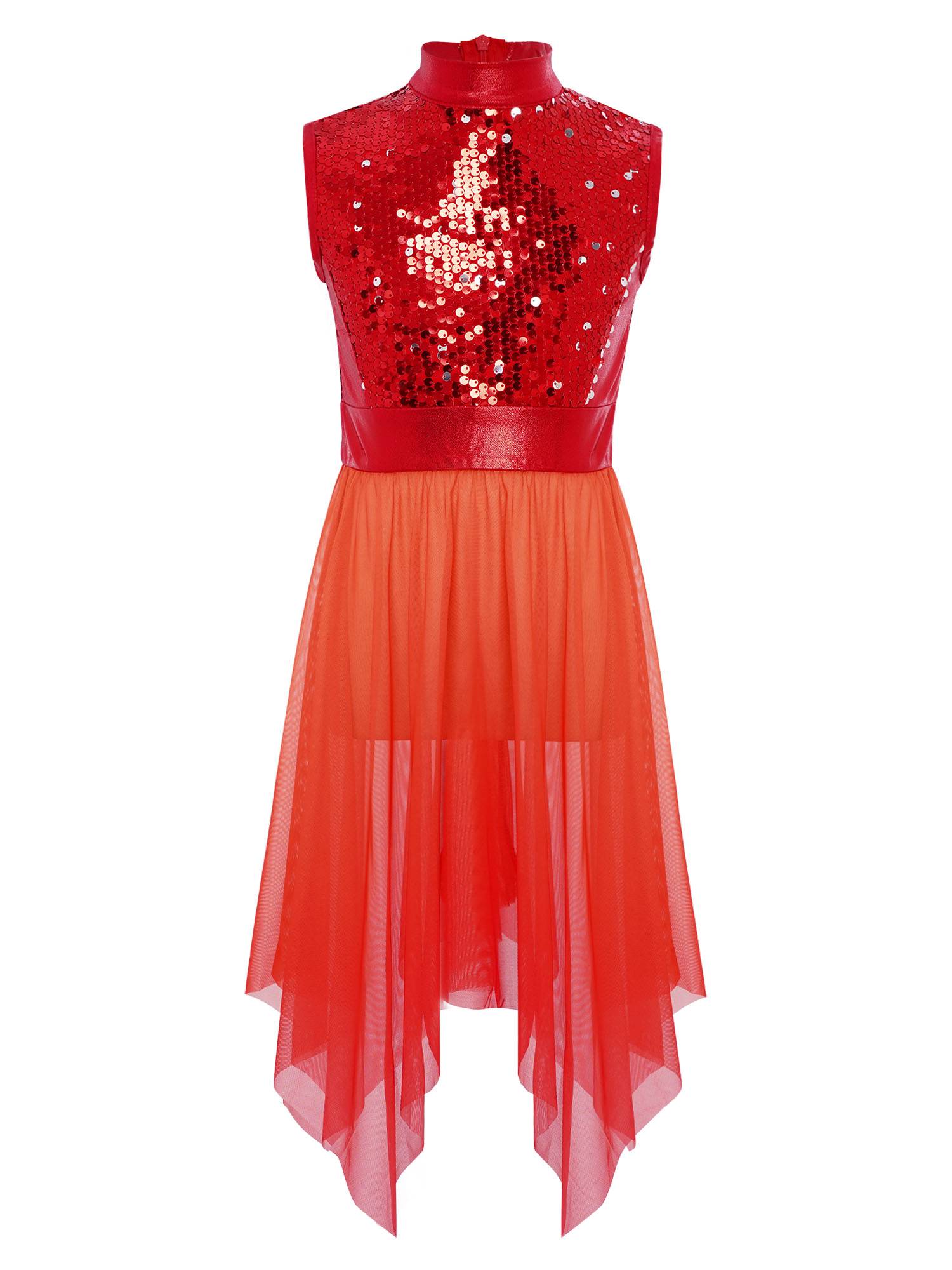 Girls Sequin Gradient Liturgical Worship Dance Dress Choir Robe Tunic