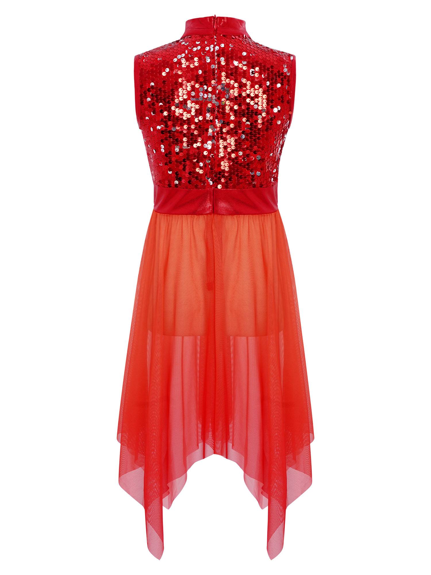 Girls Sequin Gradient Liturgical Worship Dance Dress Choir Robe Tunic