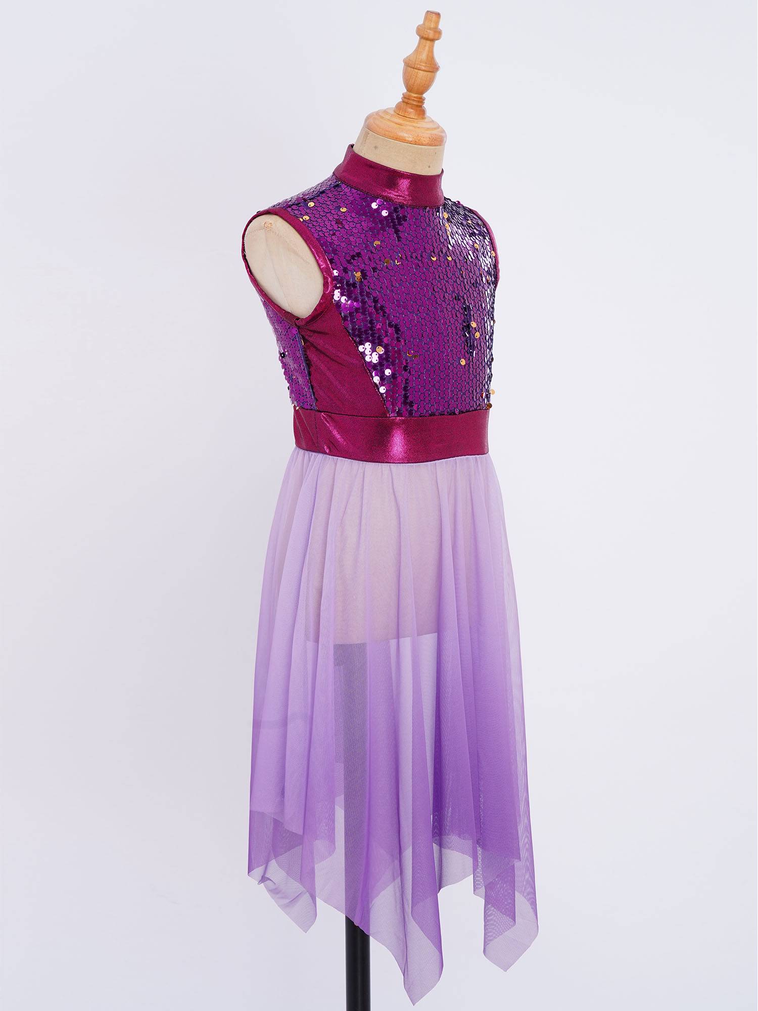 Girls Sequin Gradient Liturgical Worship Dance Dress Choir Robe Tunic