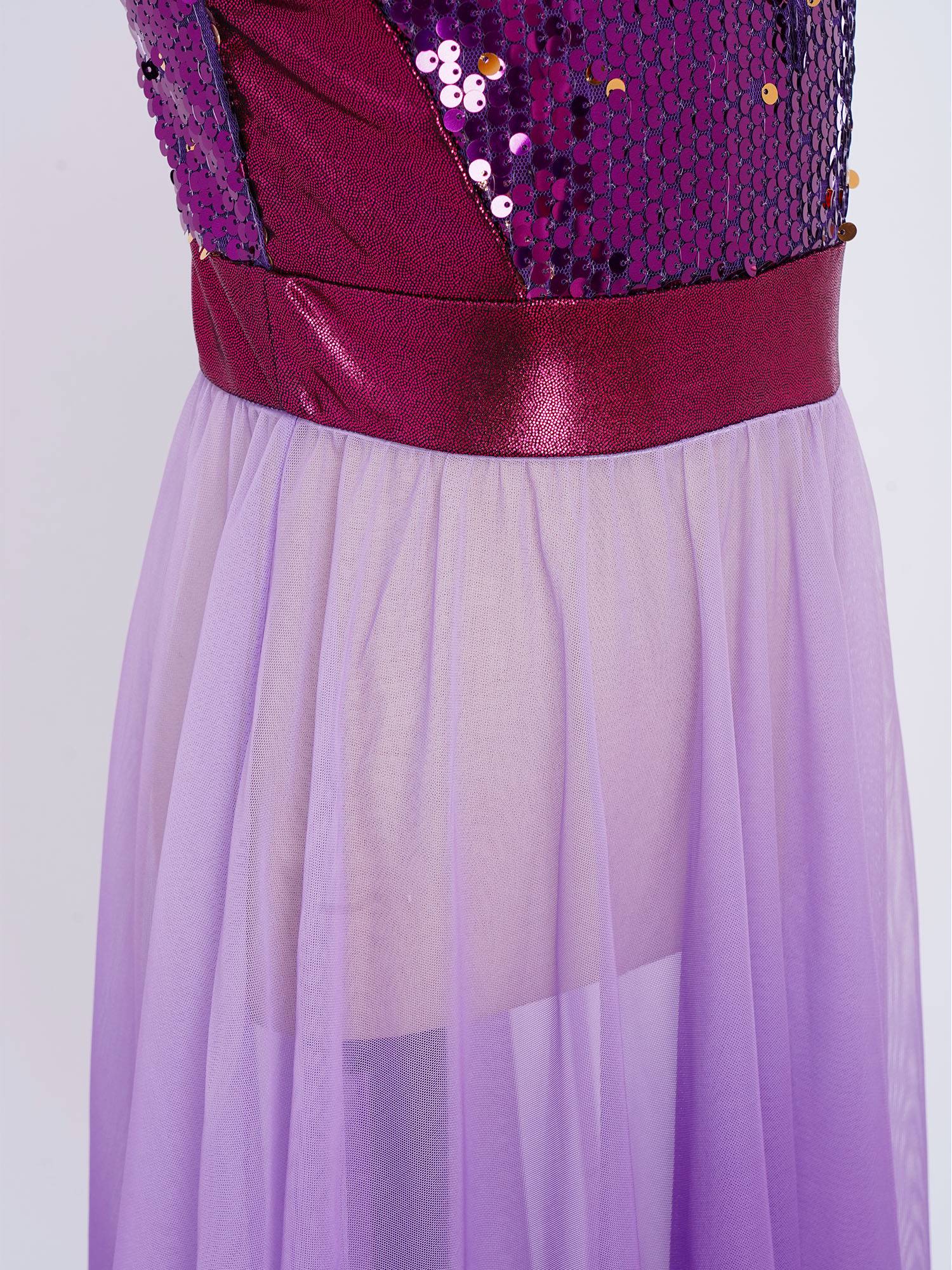 Girls Sequin Gradient Liturgical Worship Dance Dress Choir Robe Tunic