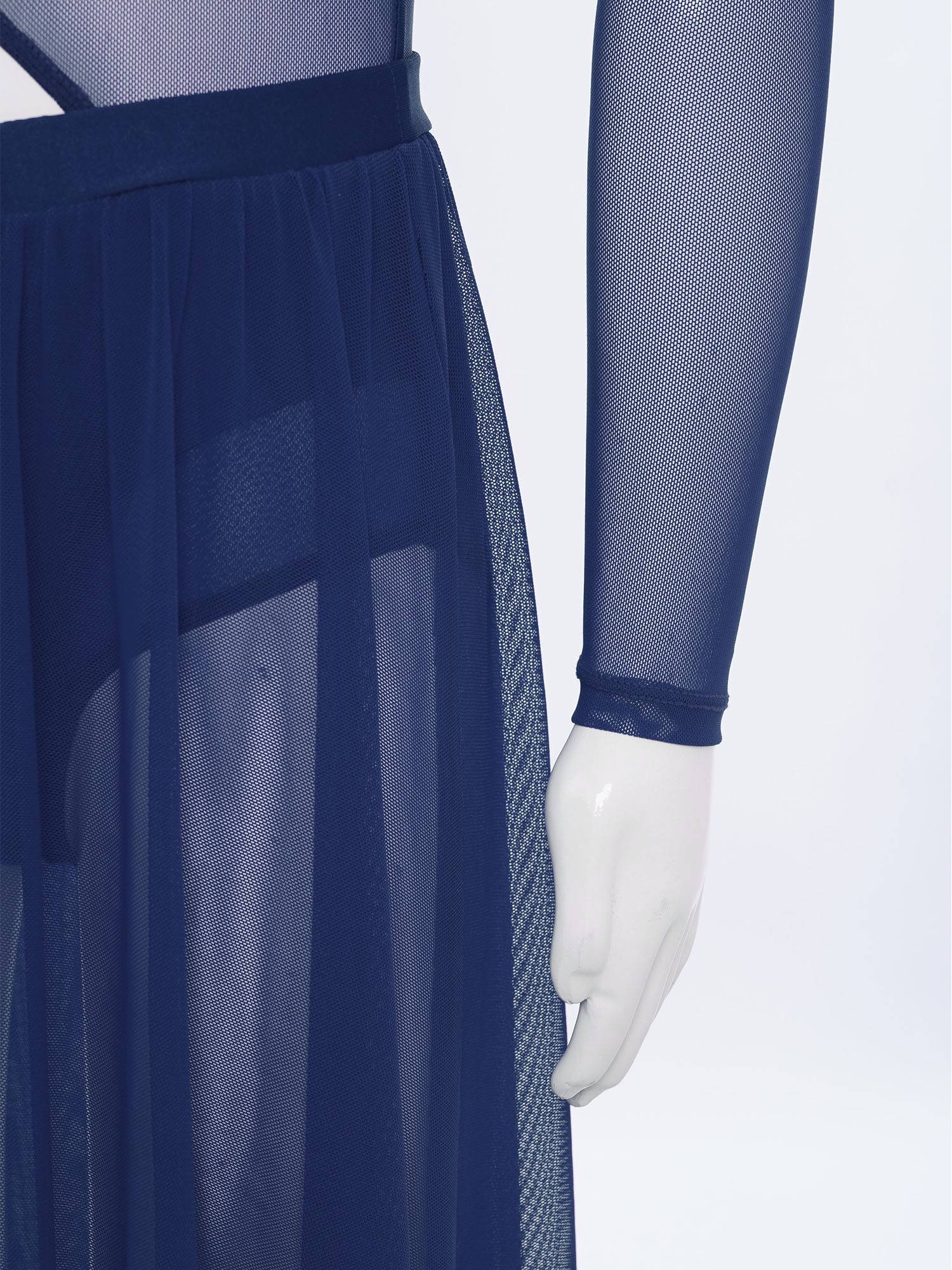 Girls One-Sleeve Asymmetrical Lyrical Dress Side Cutout Contemporary Dance Dress