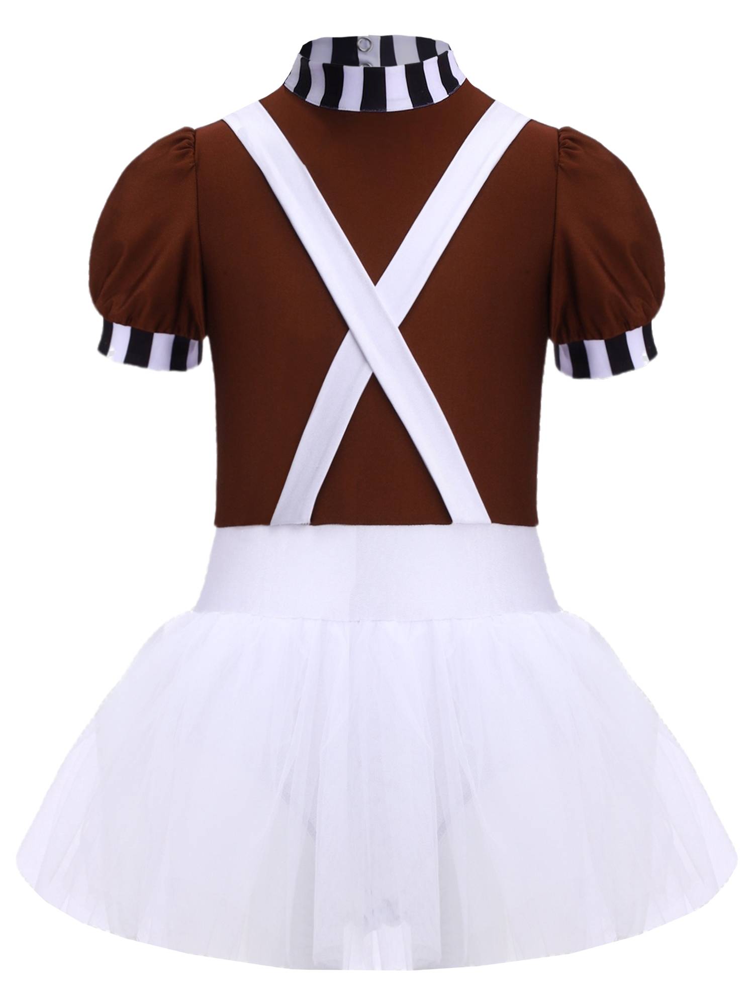 Girls Chocolate Factory Worker Halloween Costume Dress Oompa Loompa Outfits