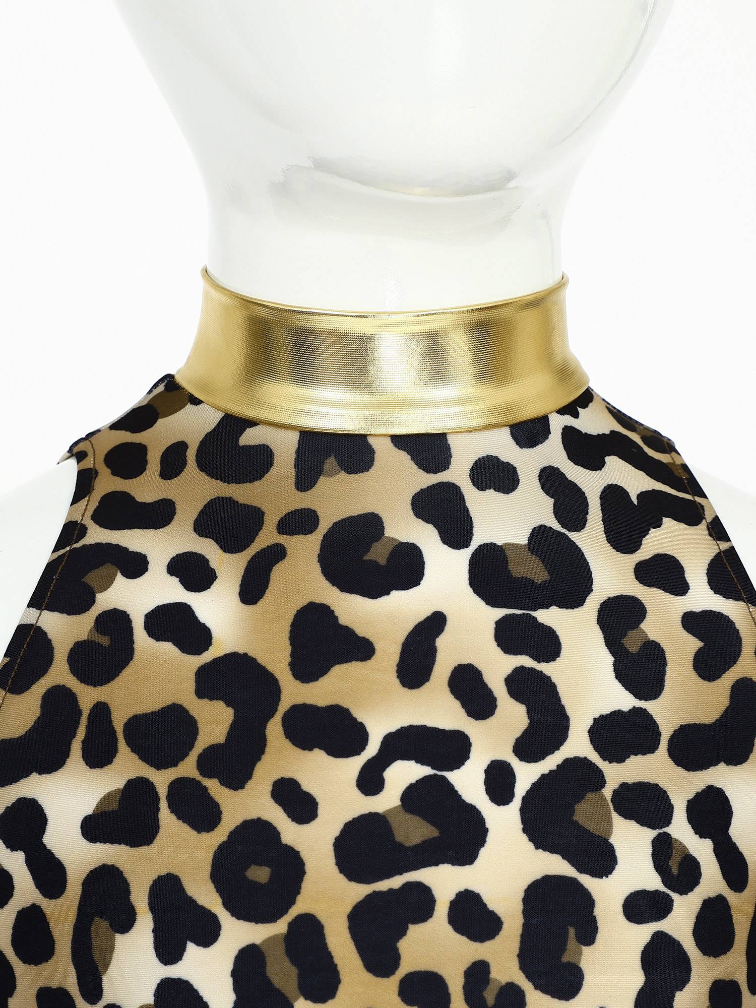 Kids Prehistoric Cave Costume Set Leopard Print Dress with Oversleeves