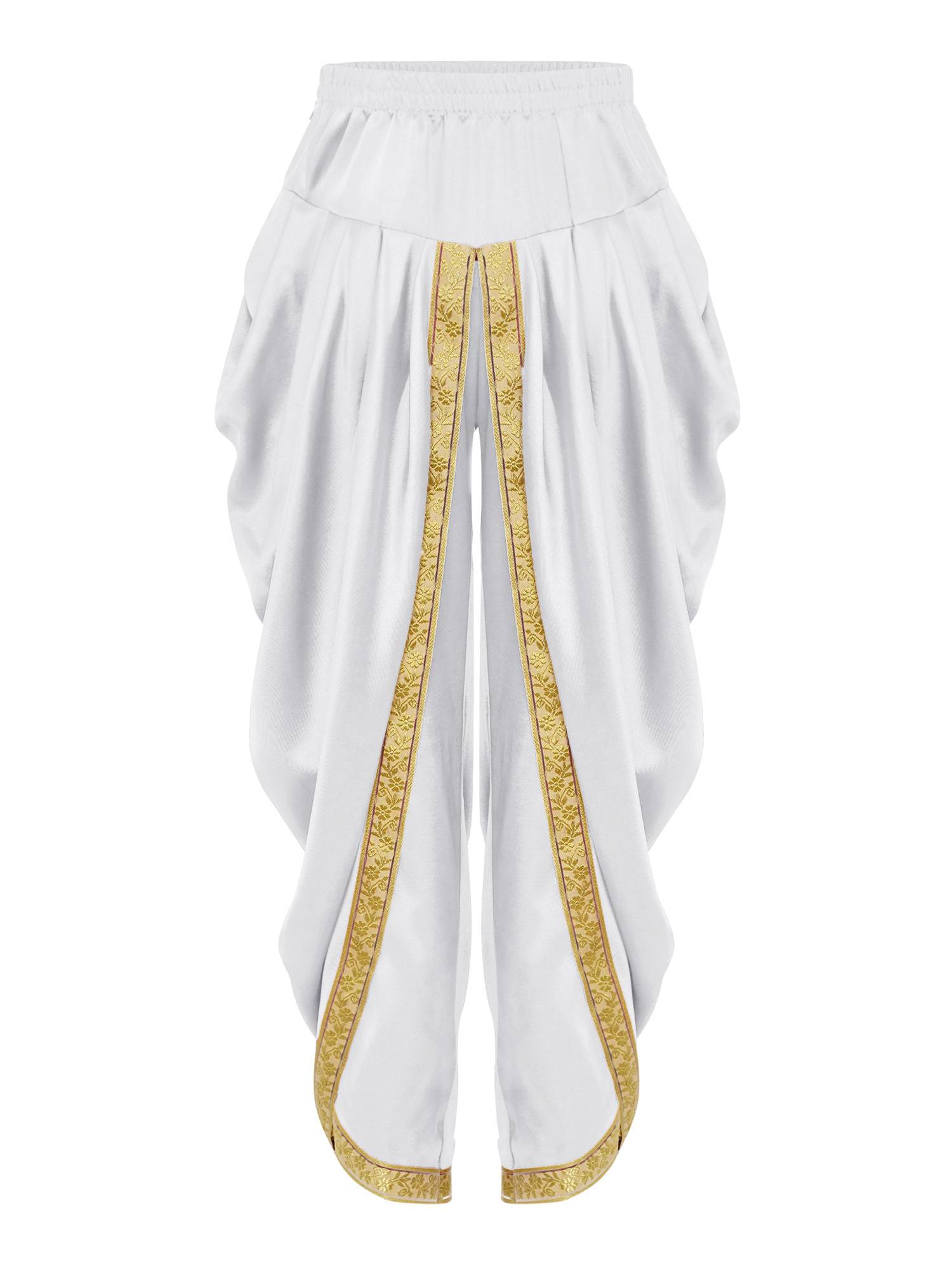 Boys Satin Dhoti Harem Pants Draped Baggy Costume for Halloween, Fancy Dress