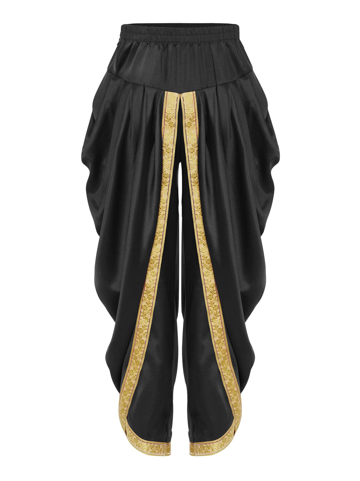 Boys Satin Dhoti Harem Pants Draped Baggy Costume for Halloween, Fancy Dress