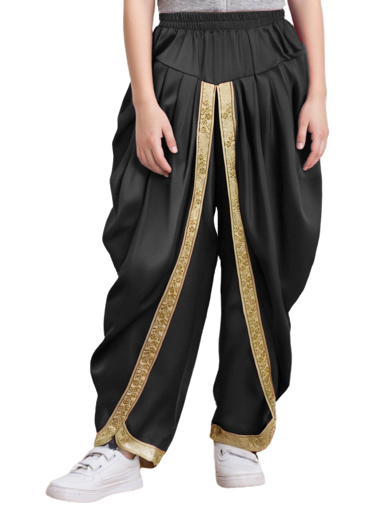 Boys Satin Dhoti Harem Pants Draped Baggy Costume for Halloween, Fancy Dress