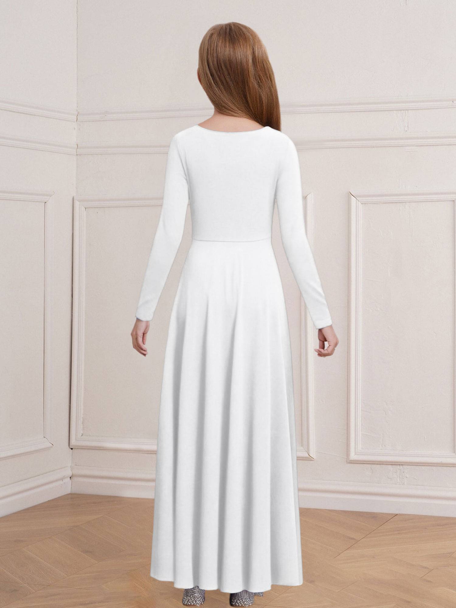 Girls Liturgical Dance Maxi Dress for for Church Choir & Lyrical Praise Dance
