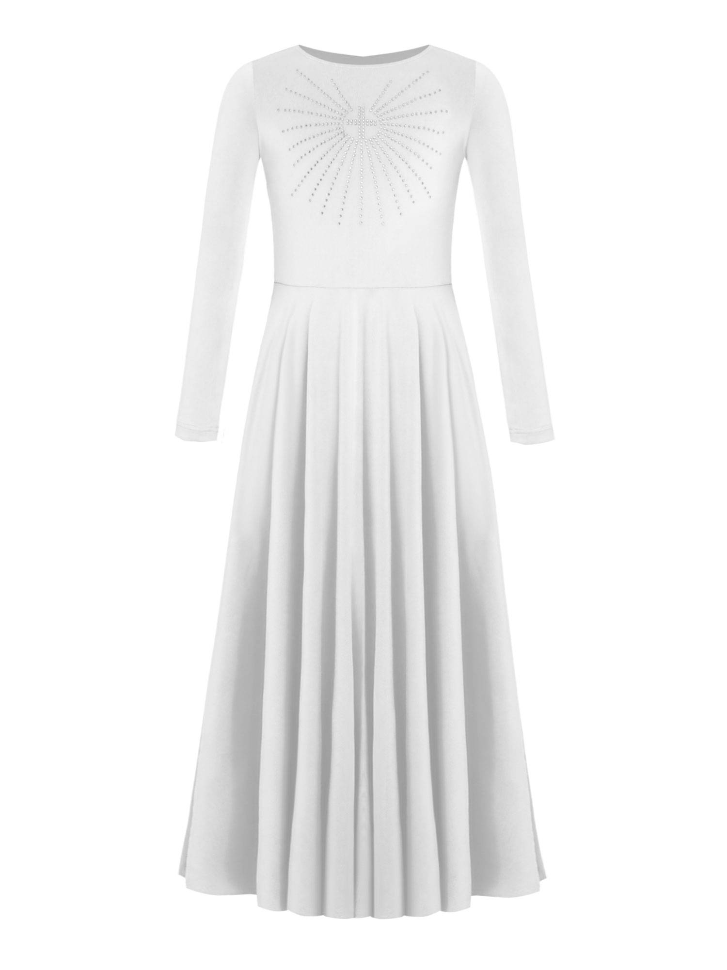Girls Liturgical Dance Maxi Dress for for Church Choir & Lyrical Praise Dance