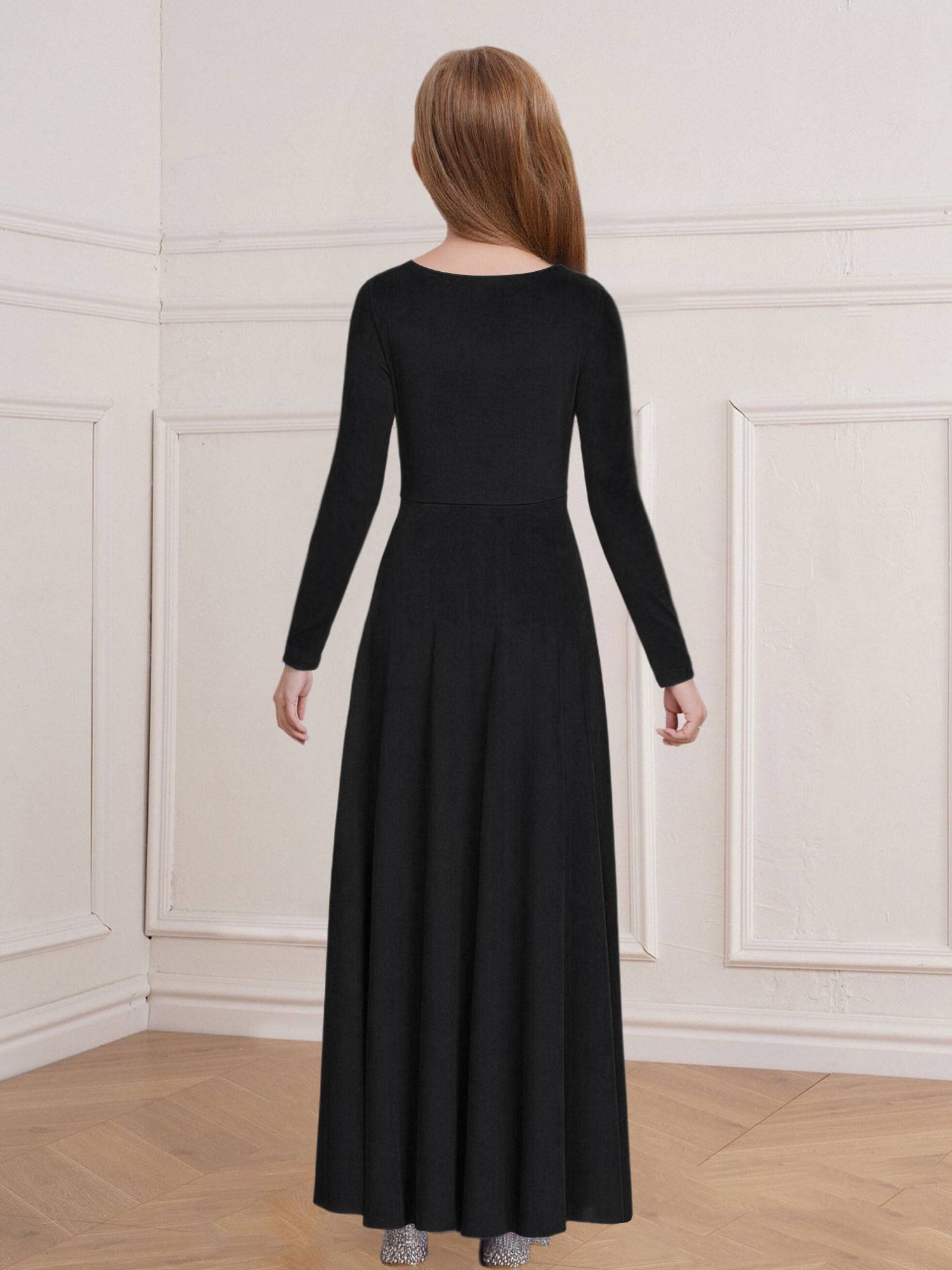 Girls Liturgical Dance Maxi Dress for for Church Choir & Lyrical Praise Dance