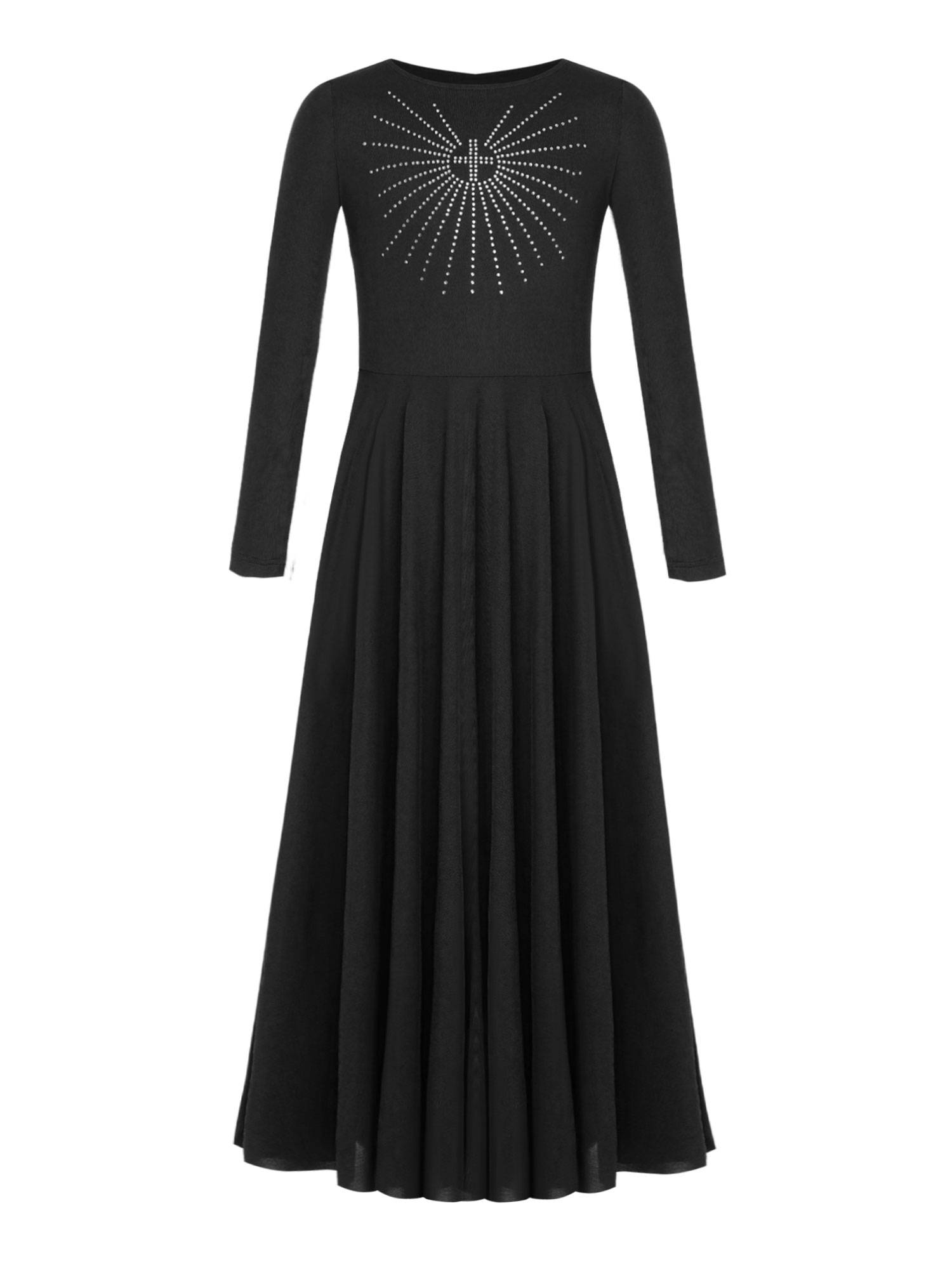 Girls Liturgical Dance Maxi Dress for for Church Choir & Lyrical Praise Dance