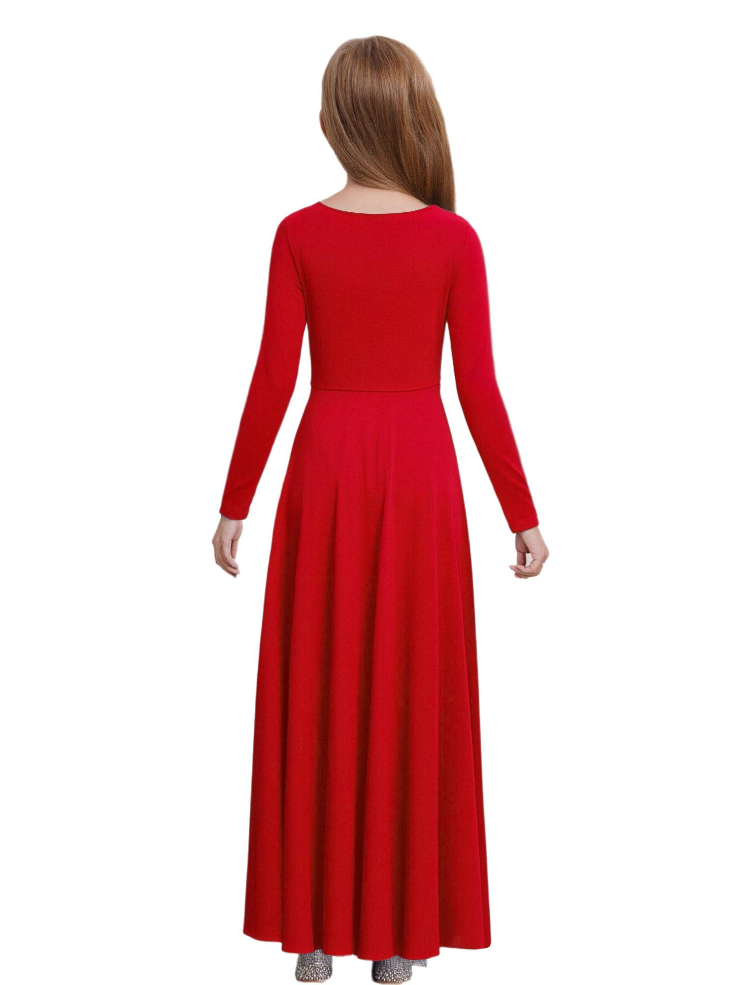 Girls Liturgical Dance Maxi Dress for for Church Choir & Lyrical Praise Dance