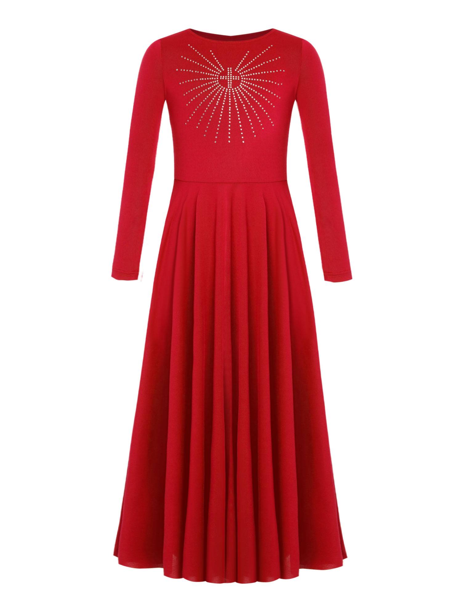 Girls Liturgical Dance Maxi Dress for for Church Choir & Lyrical Praise Dance