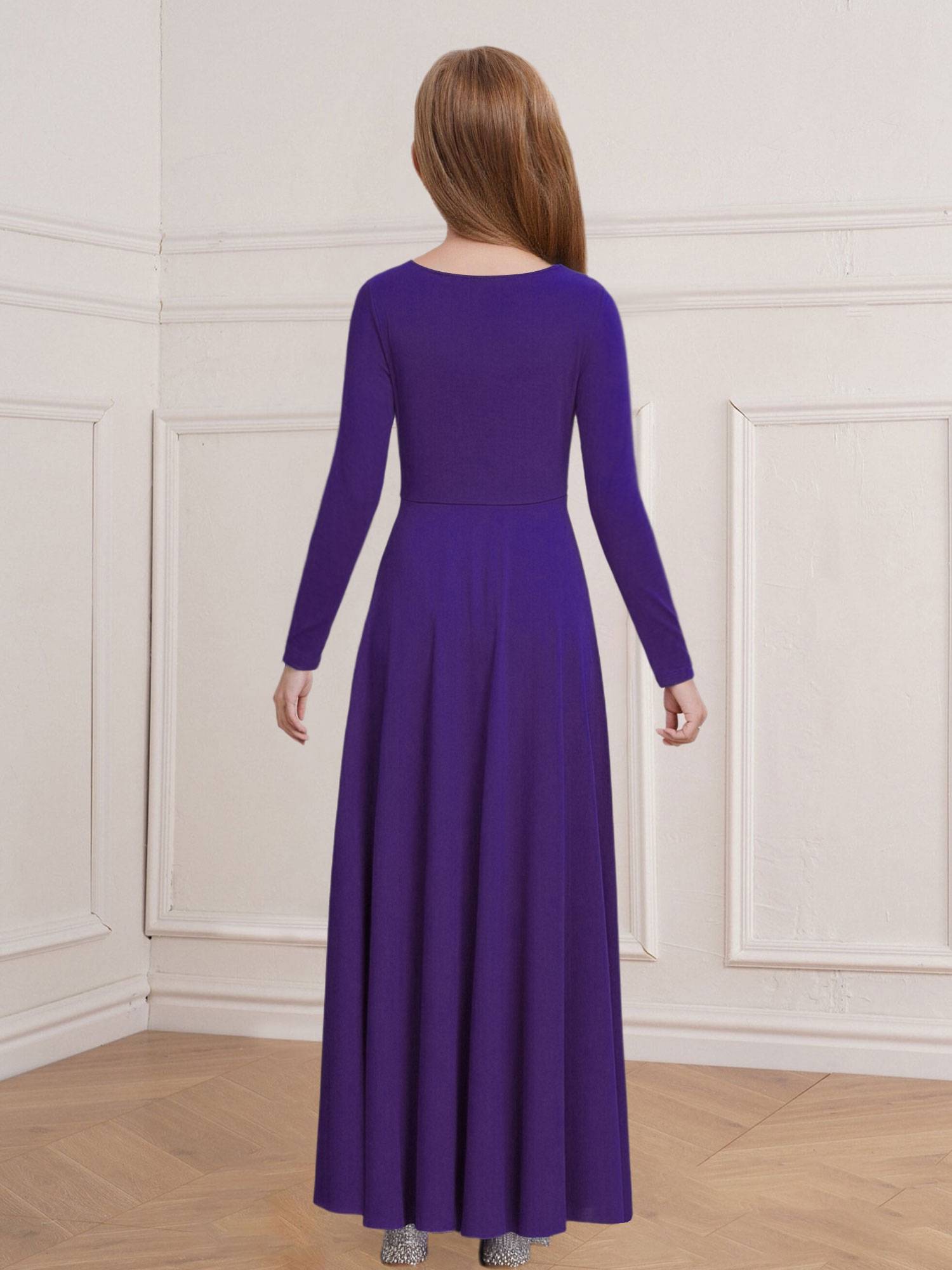 Girls Liturgical Dance Maxi Dress for for Church Choir & Lyrical Praise Dance