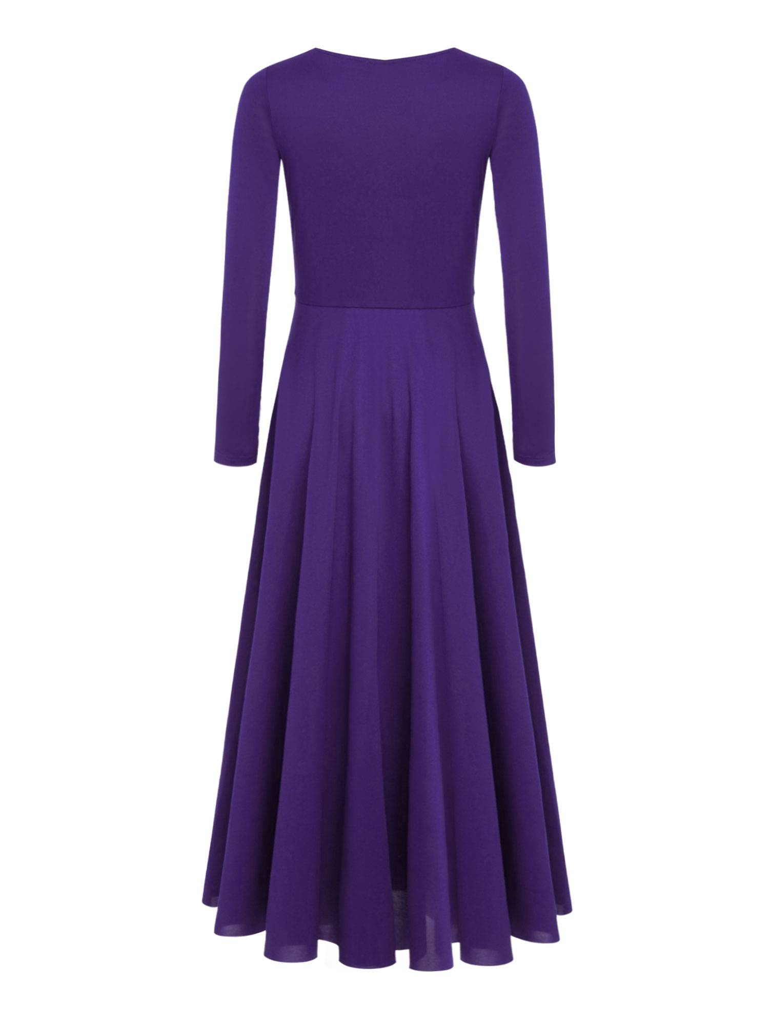 Girls Liturgical Dance Maxi Dress for for Church Choir & Lyrical Praise Dance