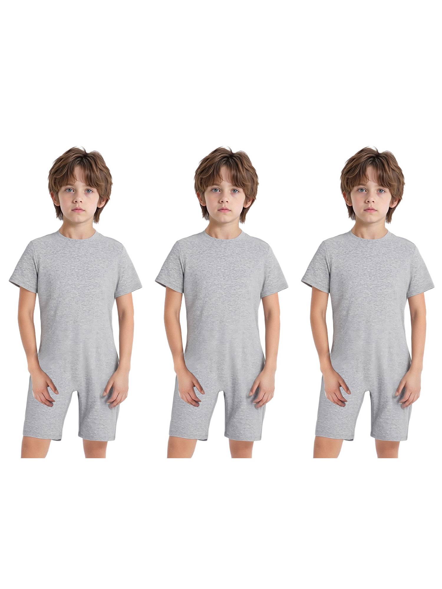 3 Pack Kids Adaptive Jumpsuit Back Zipper Autism Sensory Friendly Clothing