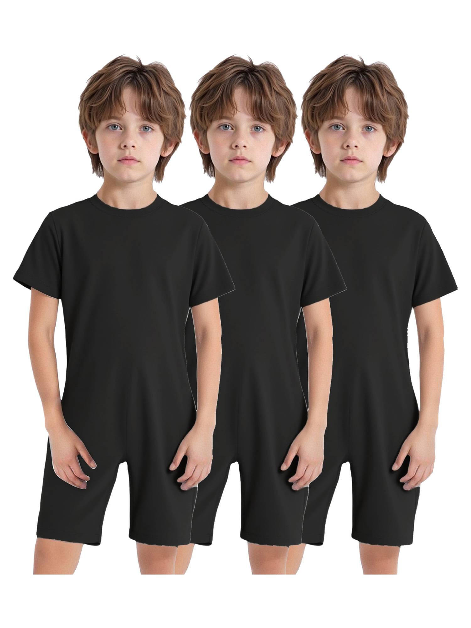 3 Pack Kids Adaptive Jumpsuit Back Zipper Autism Sensory Friendly Clothing