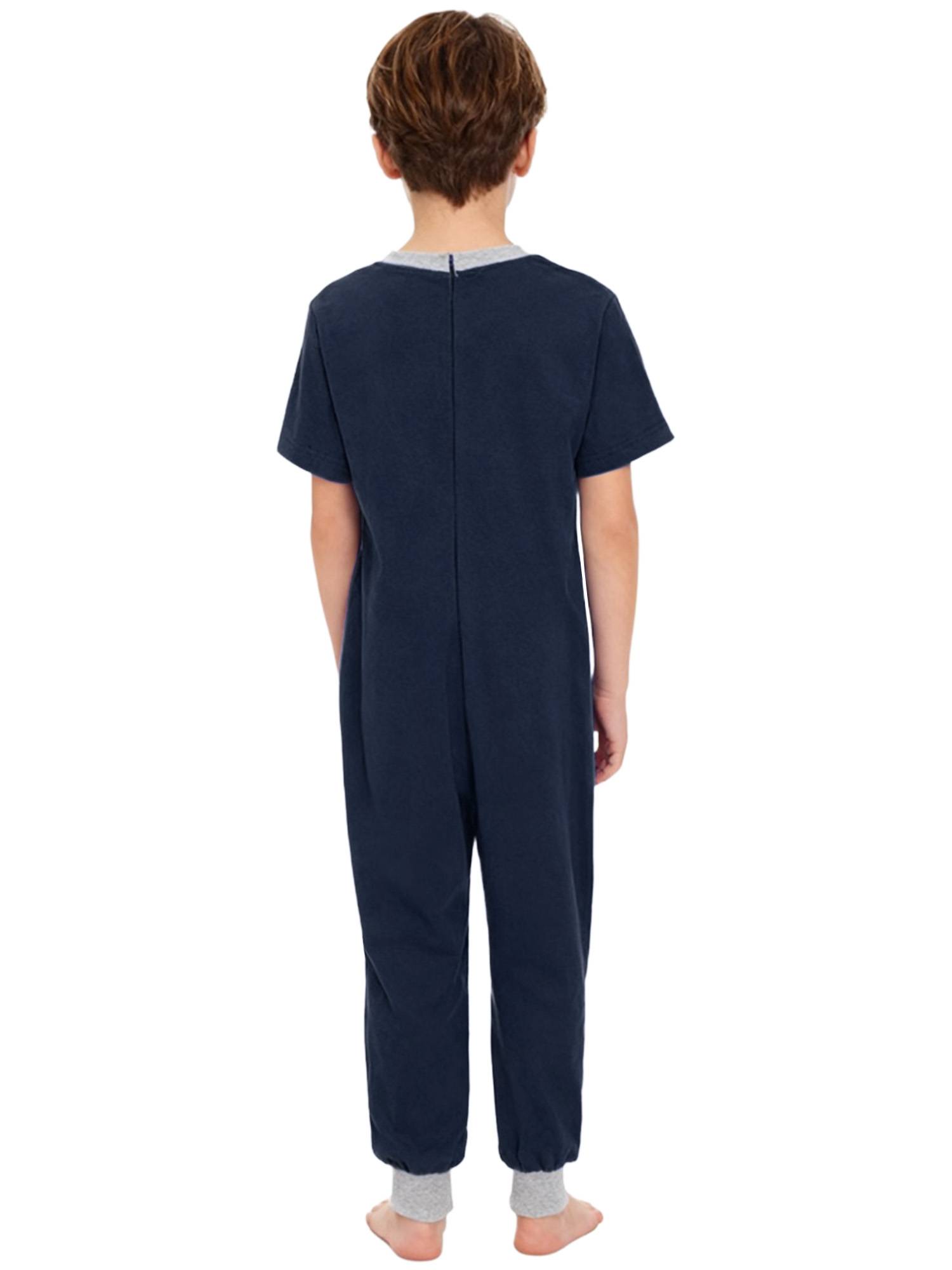Boys Girls Short Sleeve Adaptive Jumpsuit Back Zipper Autism Sensory Clothes