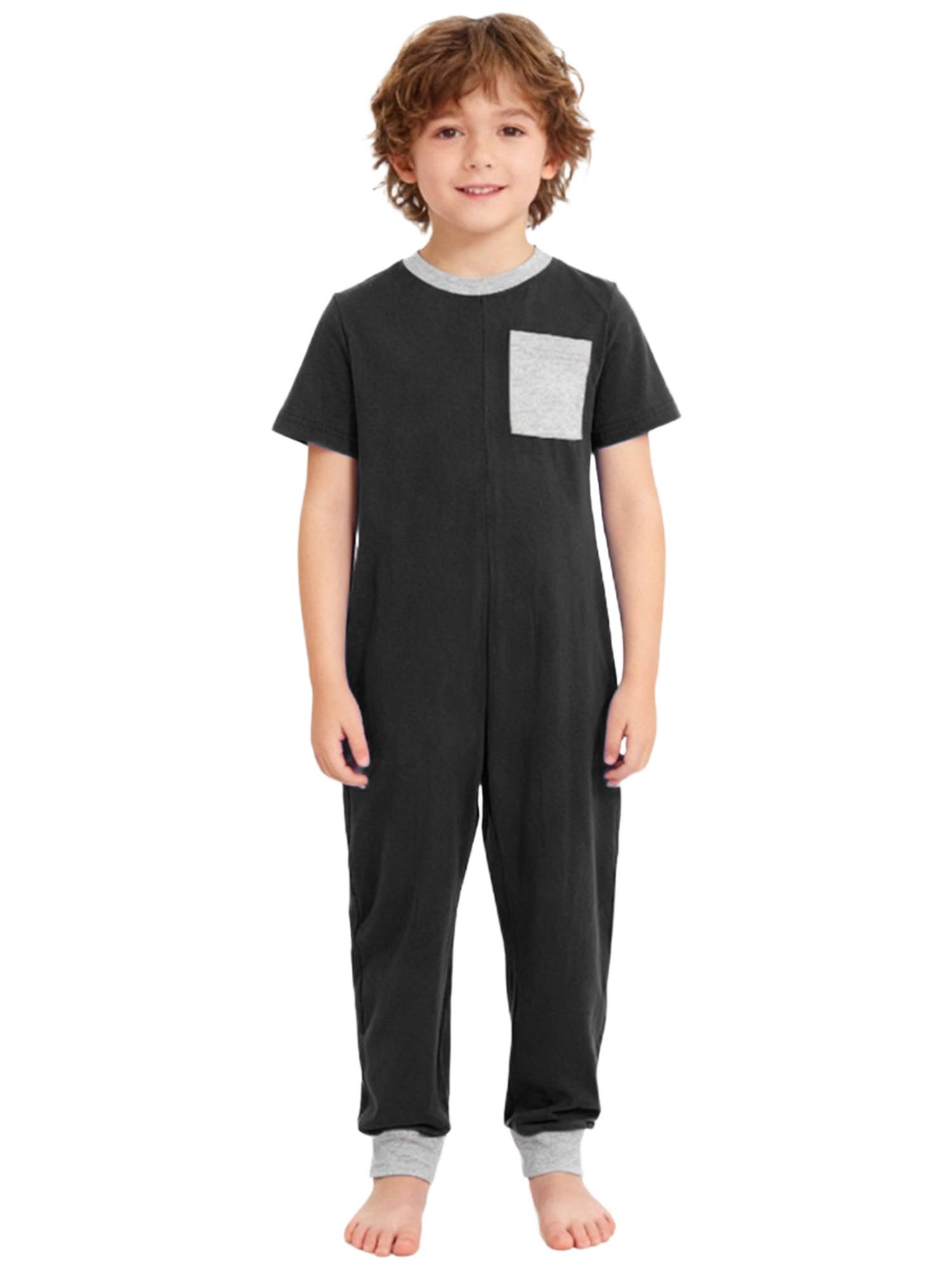 Boys Girls Short Sleeve Adaptive Jumpsuit Back Zipper Autism Sensory Clothes