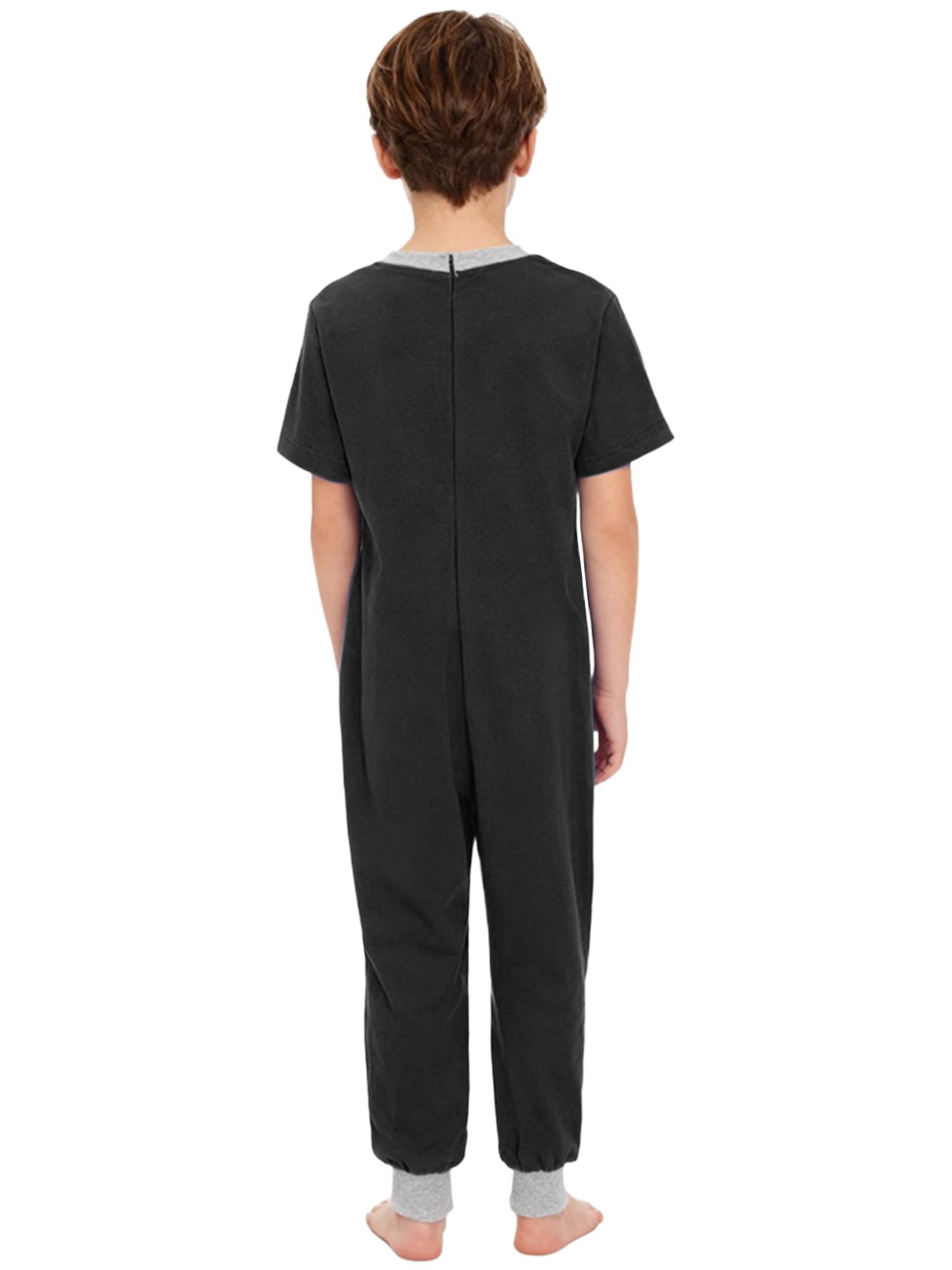 Boys Girls Short Sleeve Adaptive Jumpsuit Back Zipper Autism Sensory Clothes