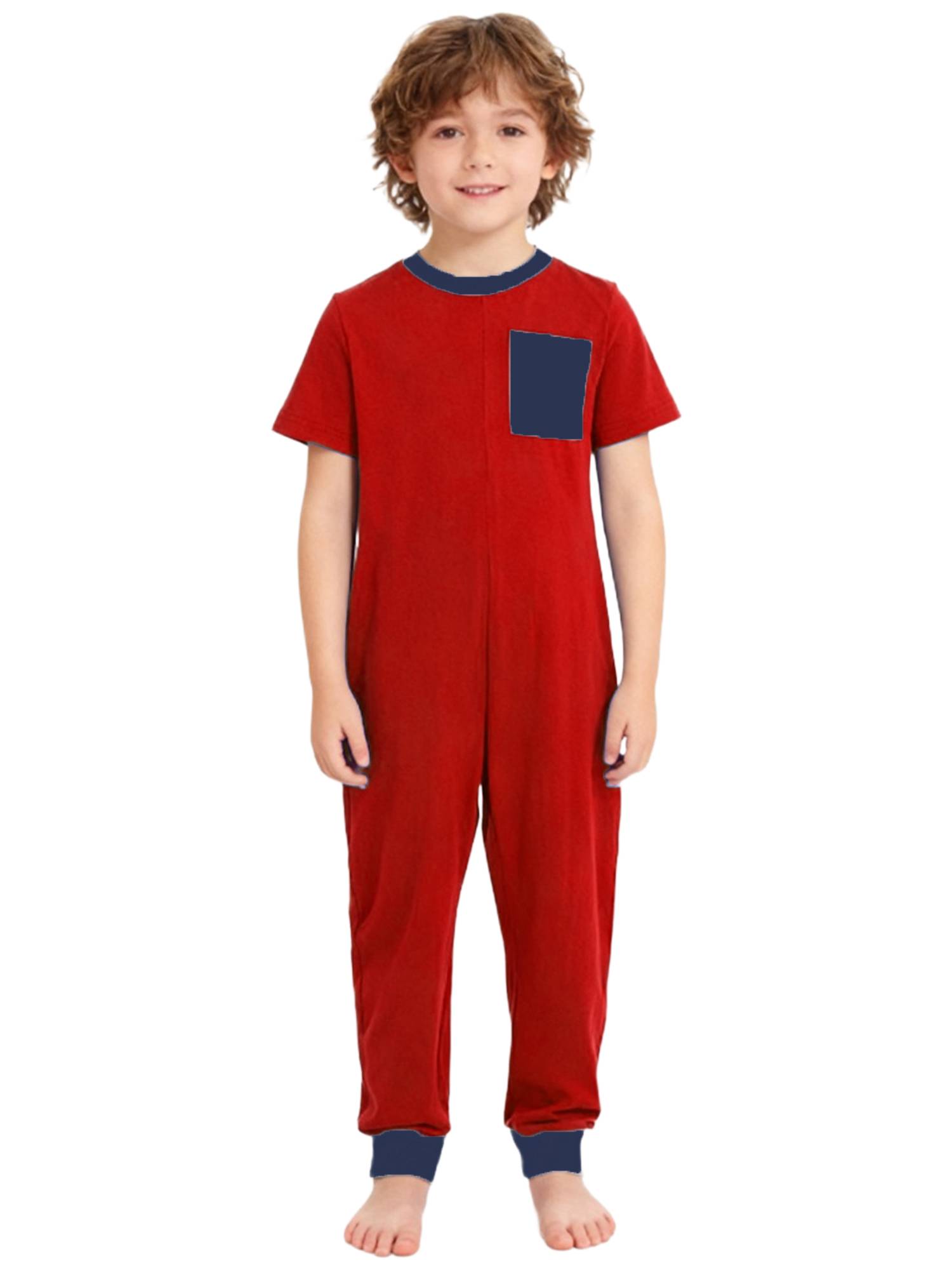 Boys Girls Short Sleeve Adaptive Jumpsuit Back Zipper Autism Sensory Clothes
