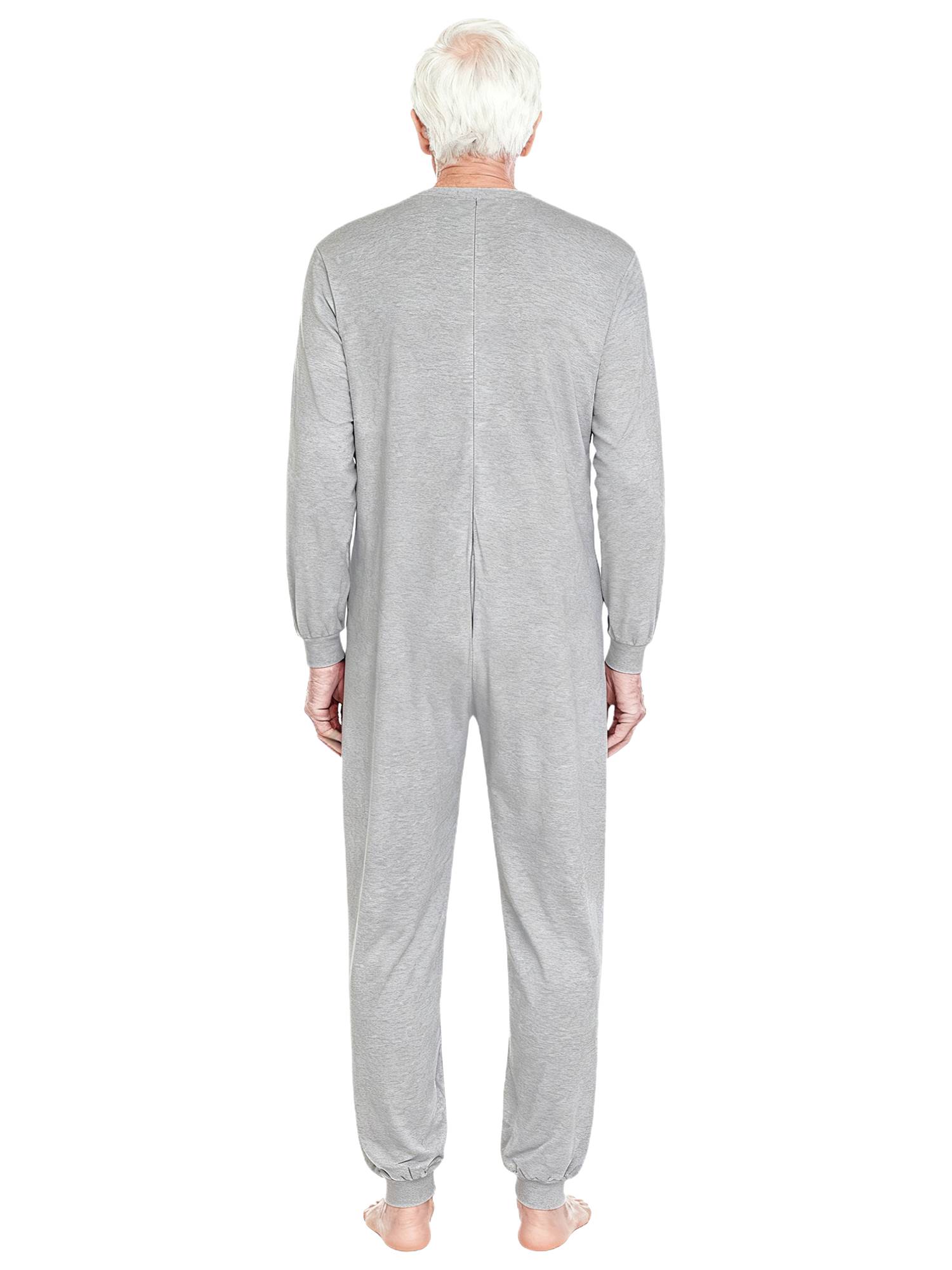 Unisex Anti-Strip Adaptive Jumpsuit Long Sleeve Back Zipper for Dementia