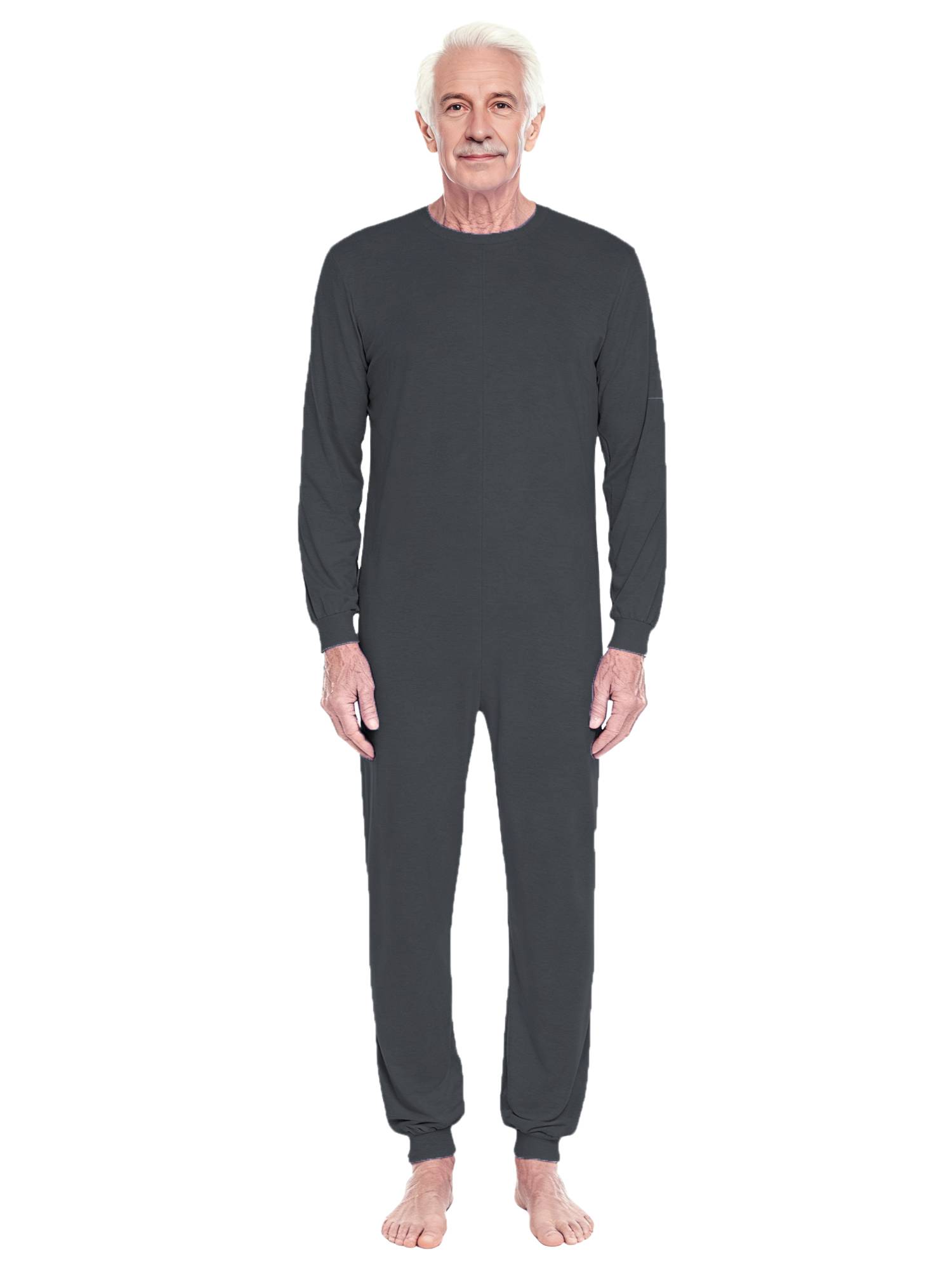 Unisex Anti-Strip Adaptive Jumpsuit Long Sleeve Back Zipper for Dementia