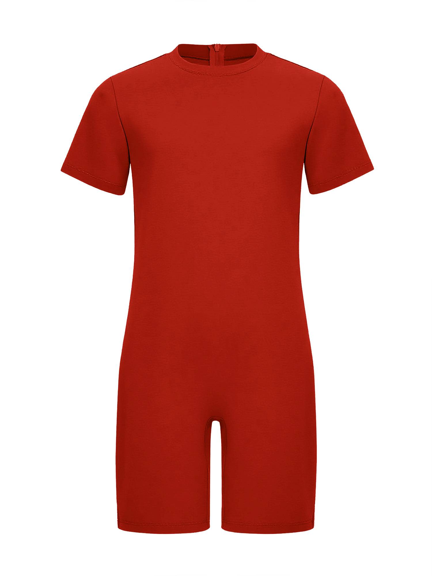 Kids Autism Sensory Jumpsuit Short Sleeve Back Zipper Adaptive Romper